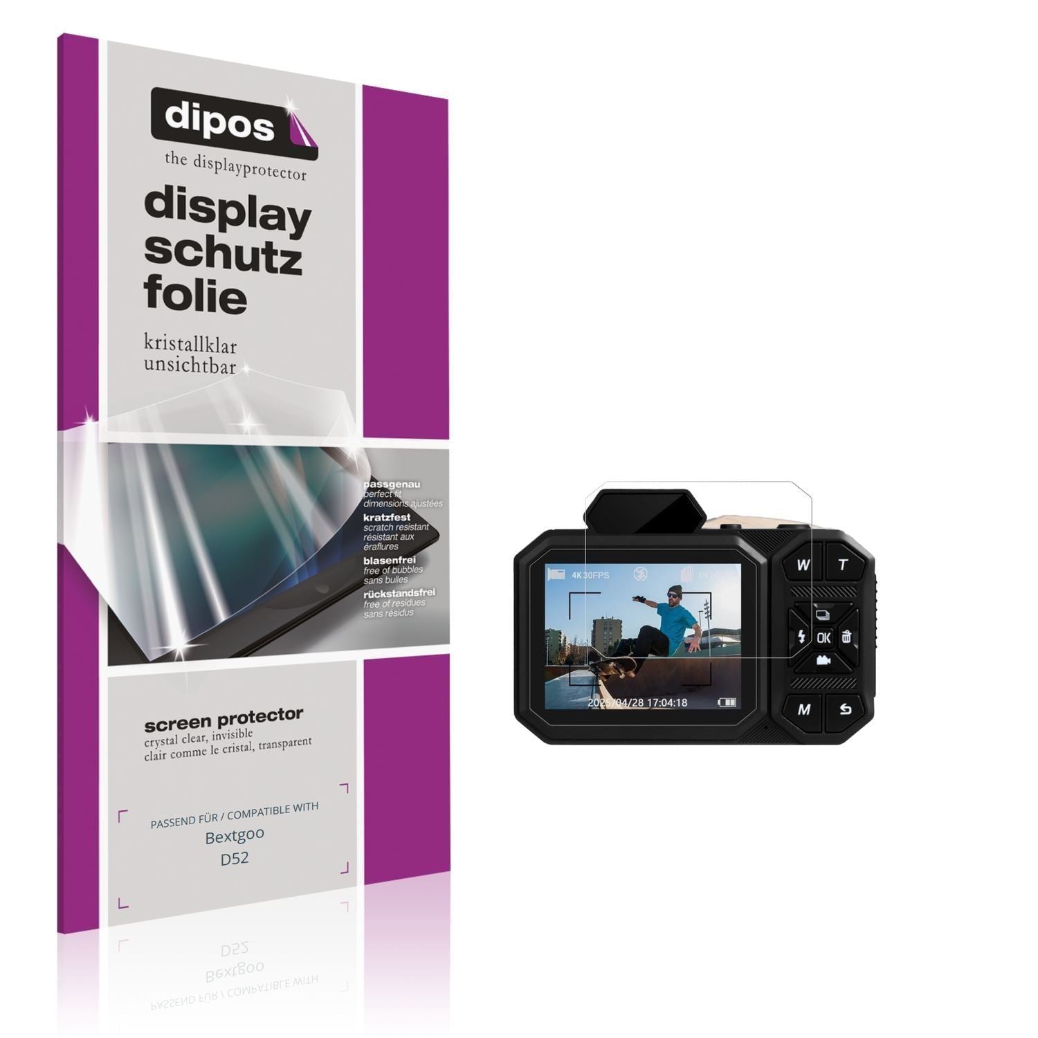 4x Schutzfolie klar für Bextgoo D52 Display-Schutz (1)