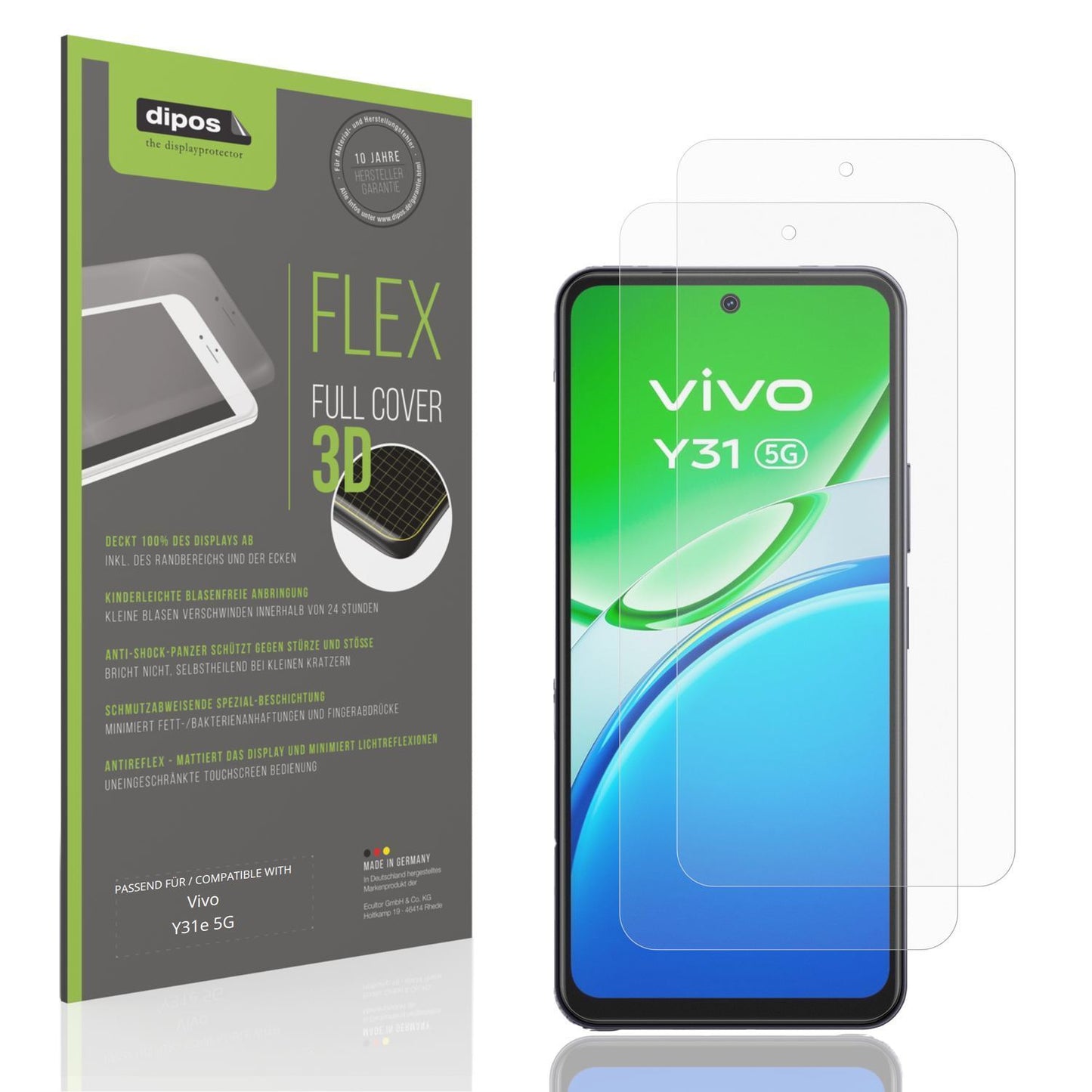 2x Full Cover Schutzfolie matt für Vivo Y31e 5G (1)
