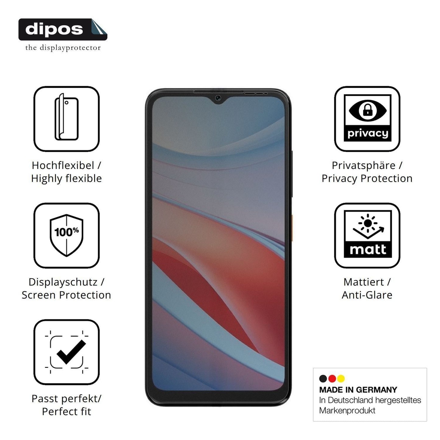 Full Cover Privacy Blickschutzfolie für MaxCom MS6 (5)