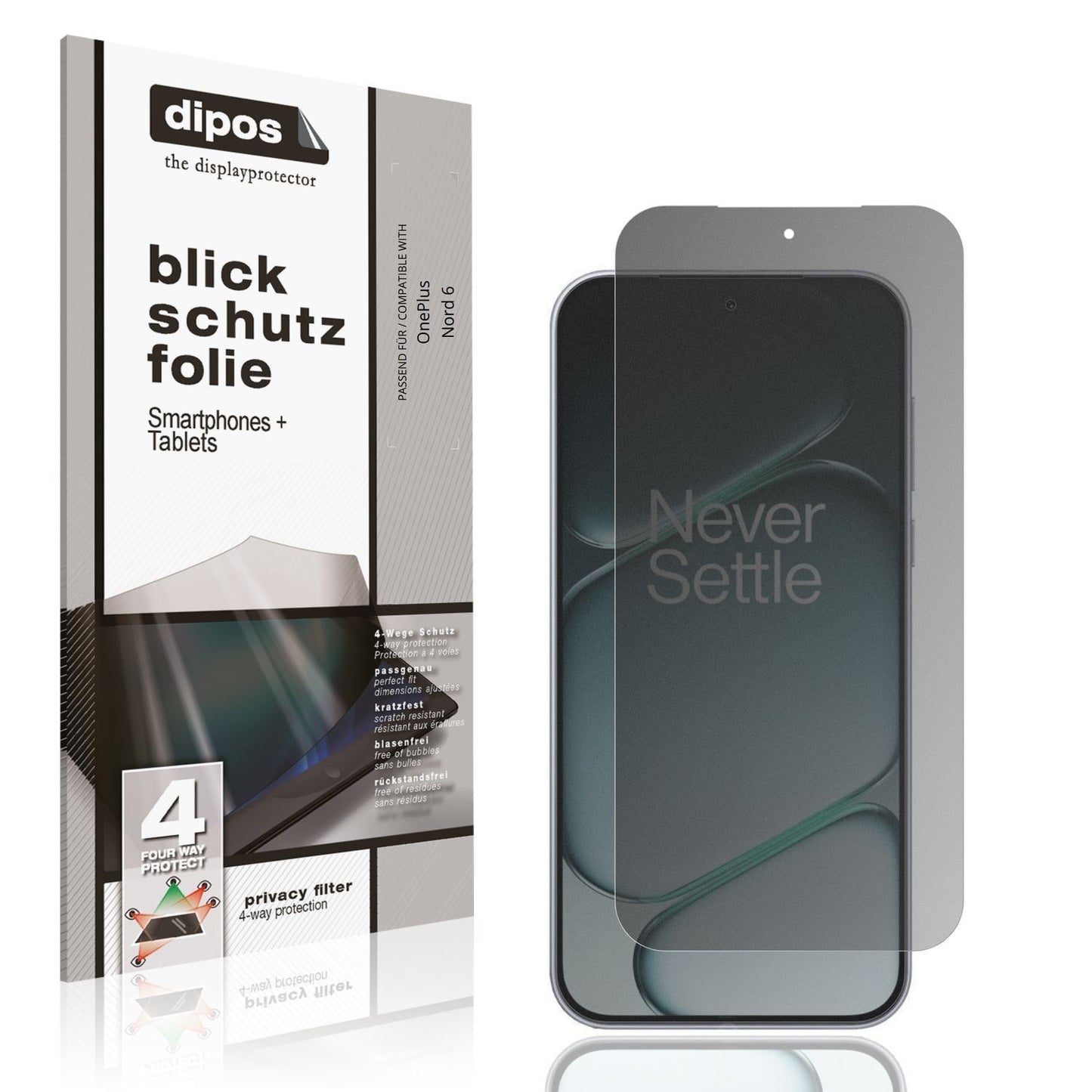 Blickschutzfolie für OnePlus Nord 6 matt Schutzfol (1)