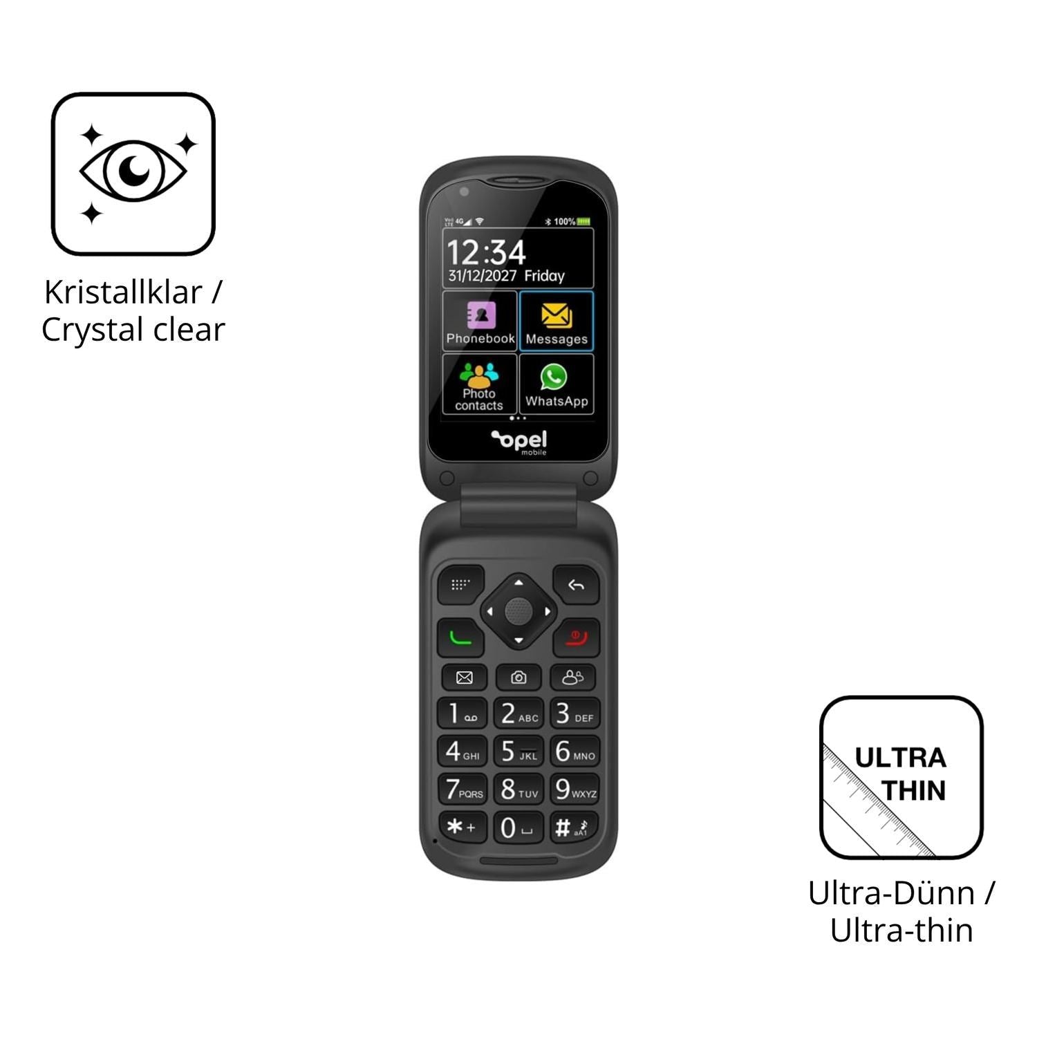 4x Schutzfolie klar für Opel Mobile TouchFlip Disp (5)