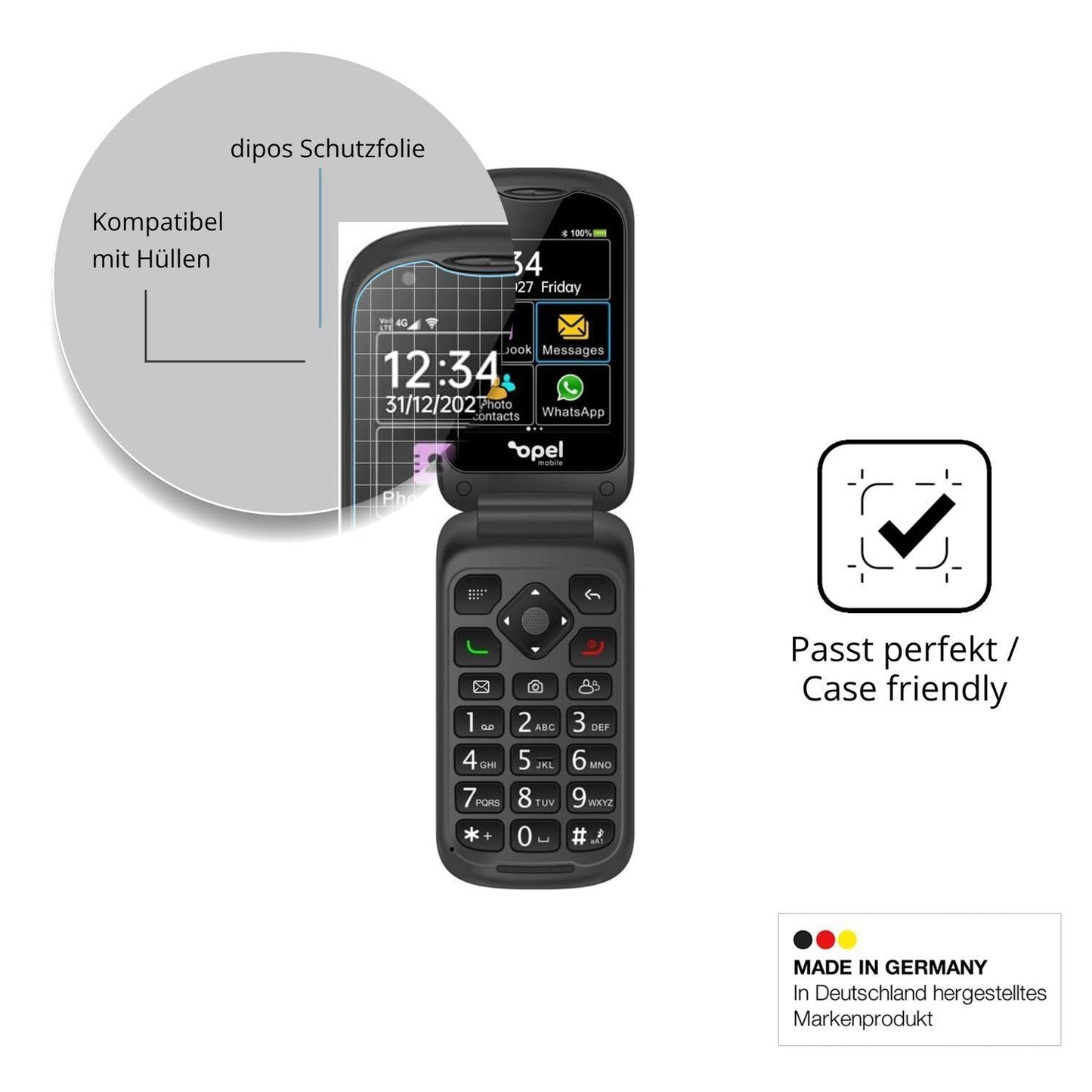 4x Schutzfolie klar für Opel Mobile TouchFlip Disp (6)