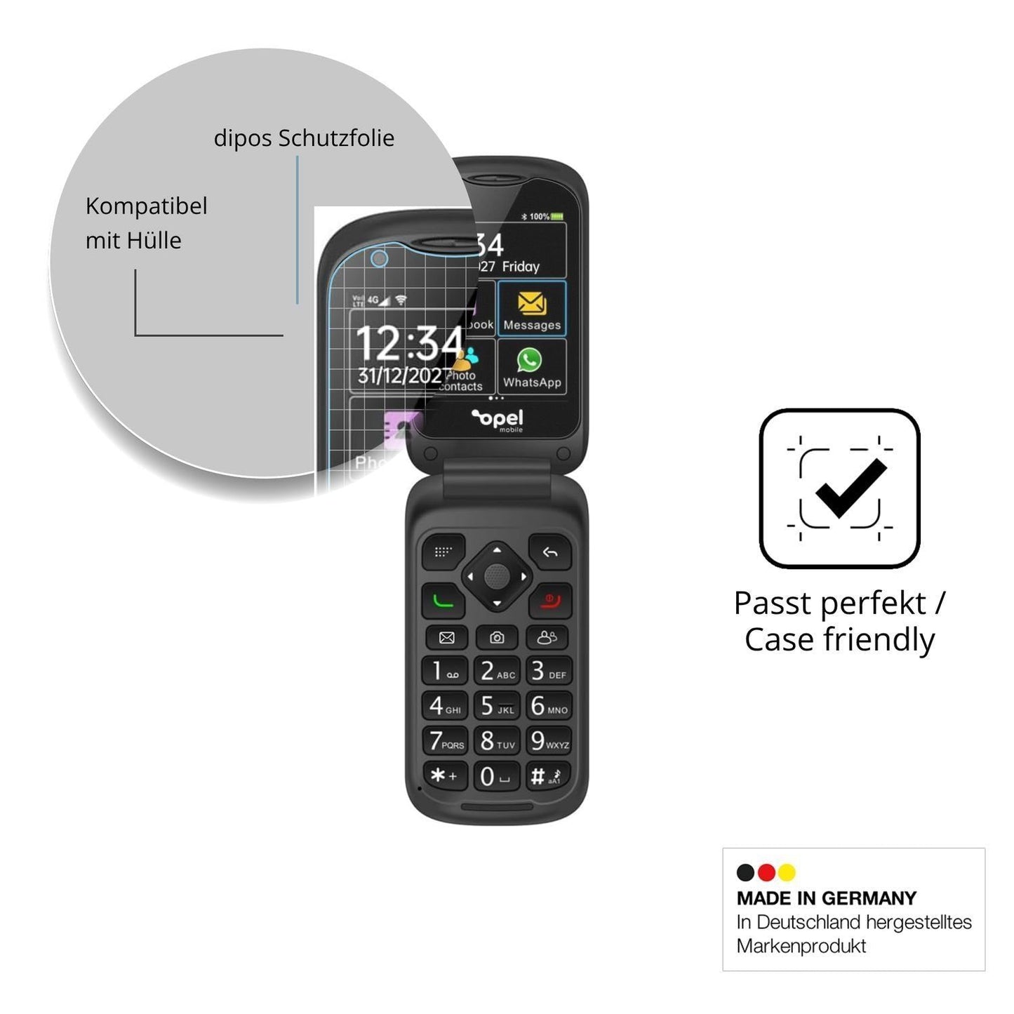4x Schutzfolie matt für Opel Mobile TouchFlip Disp (6)