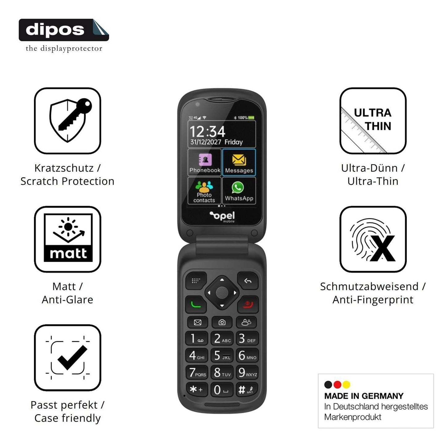 4x Schutzfolie matt für Opel Mobile TouchFlip Disp (7)