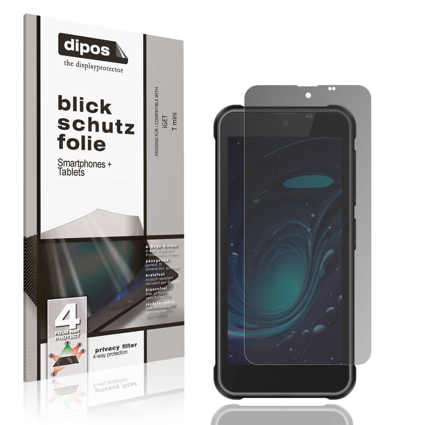 Blickschutzfolie für iGET T mini matt Schutzfolie  (1)