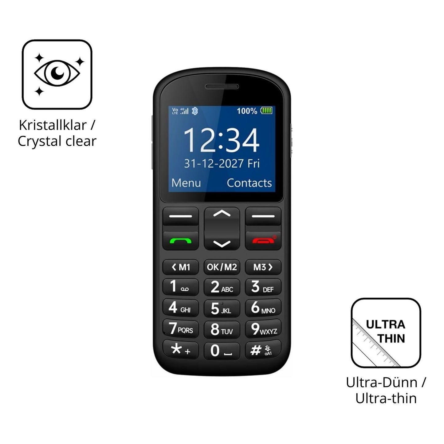 4x Schutzfolie klar für Opel Mobile Big Button M D (5)