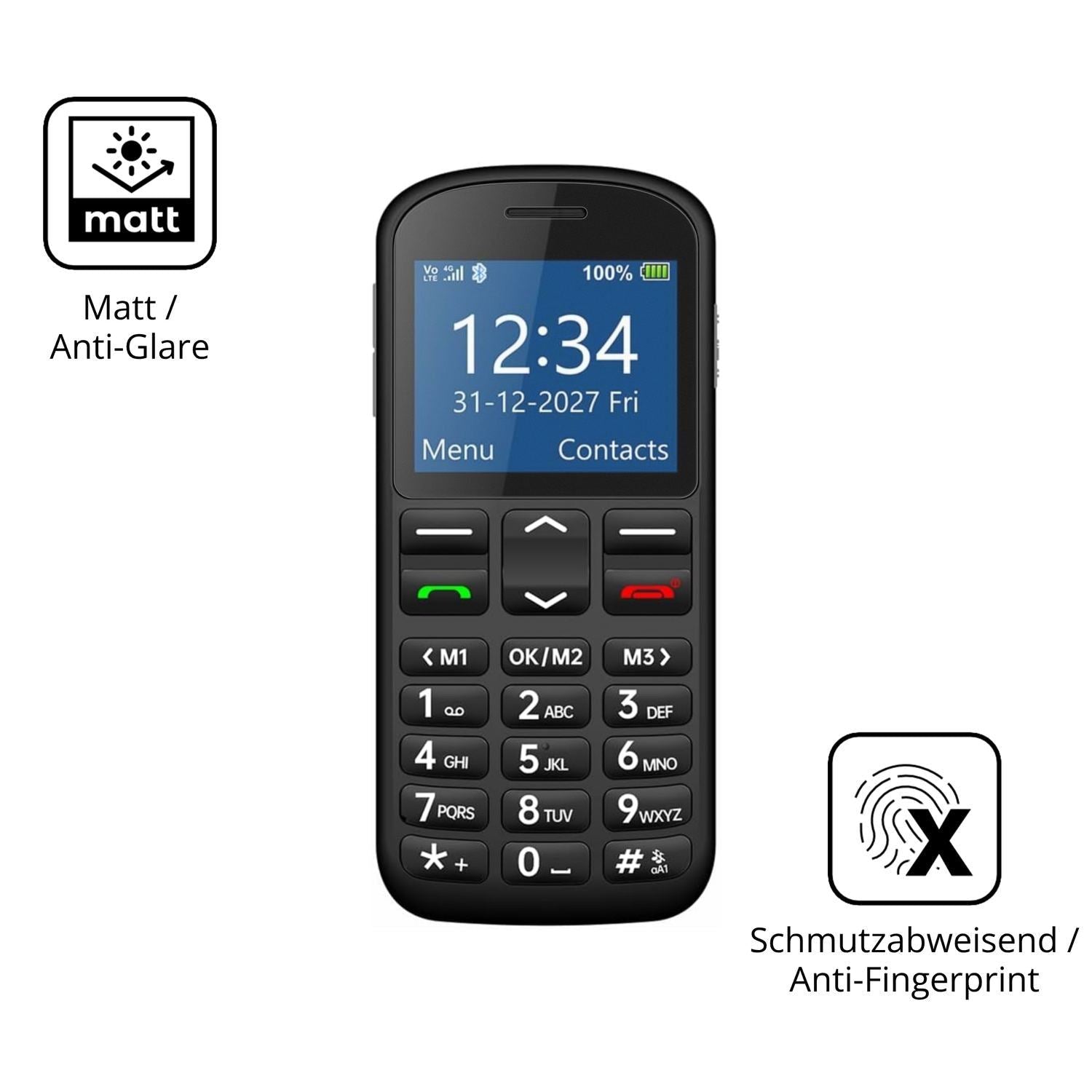 2x 9H Schutzfolie matt für Opel Mobile Big Button  (5)