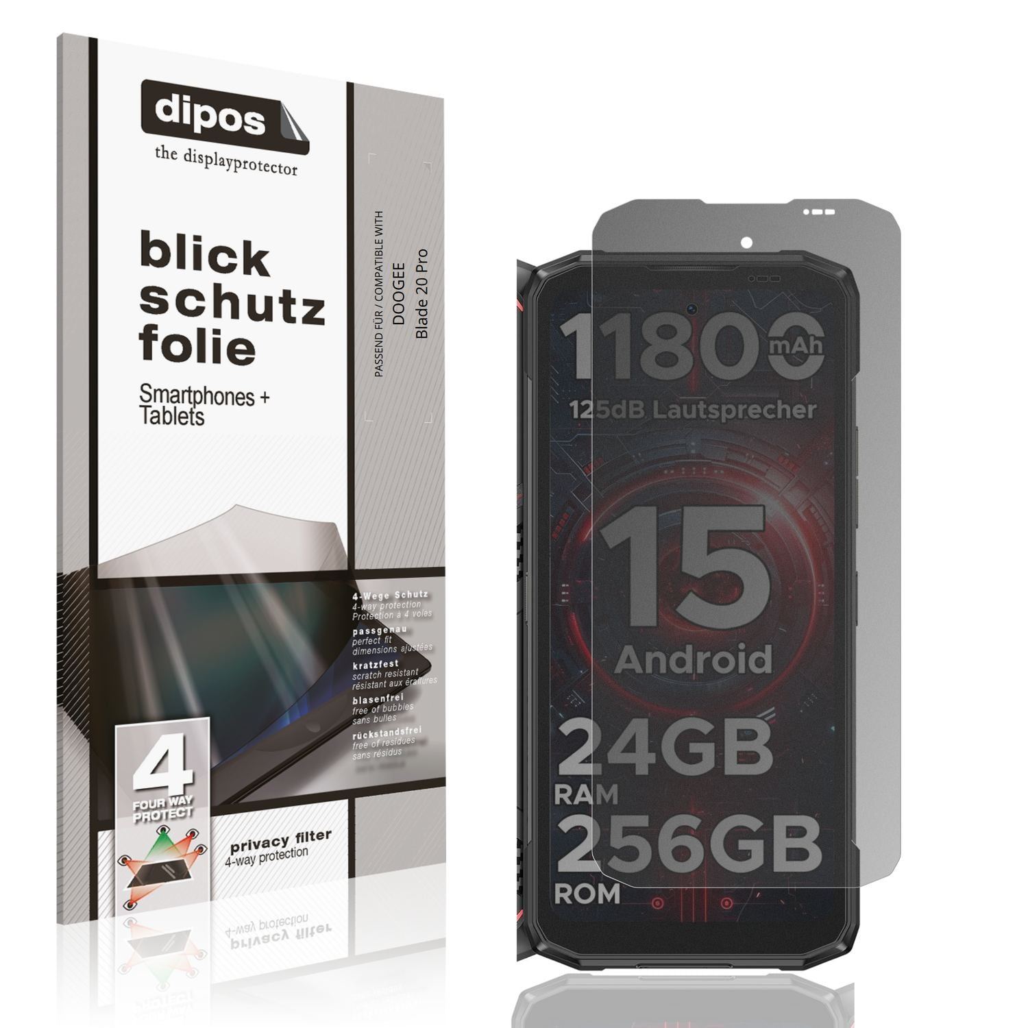 Blickschutzfolie für DOOGEE Blade 20 Pro matt Schu (1)