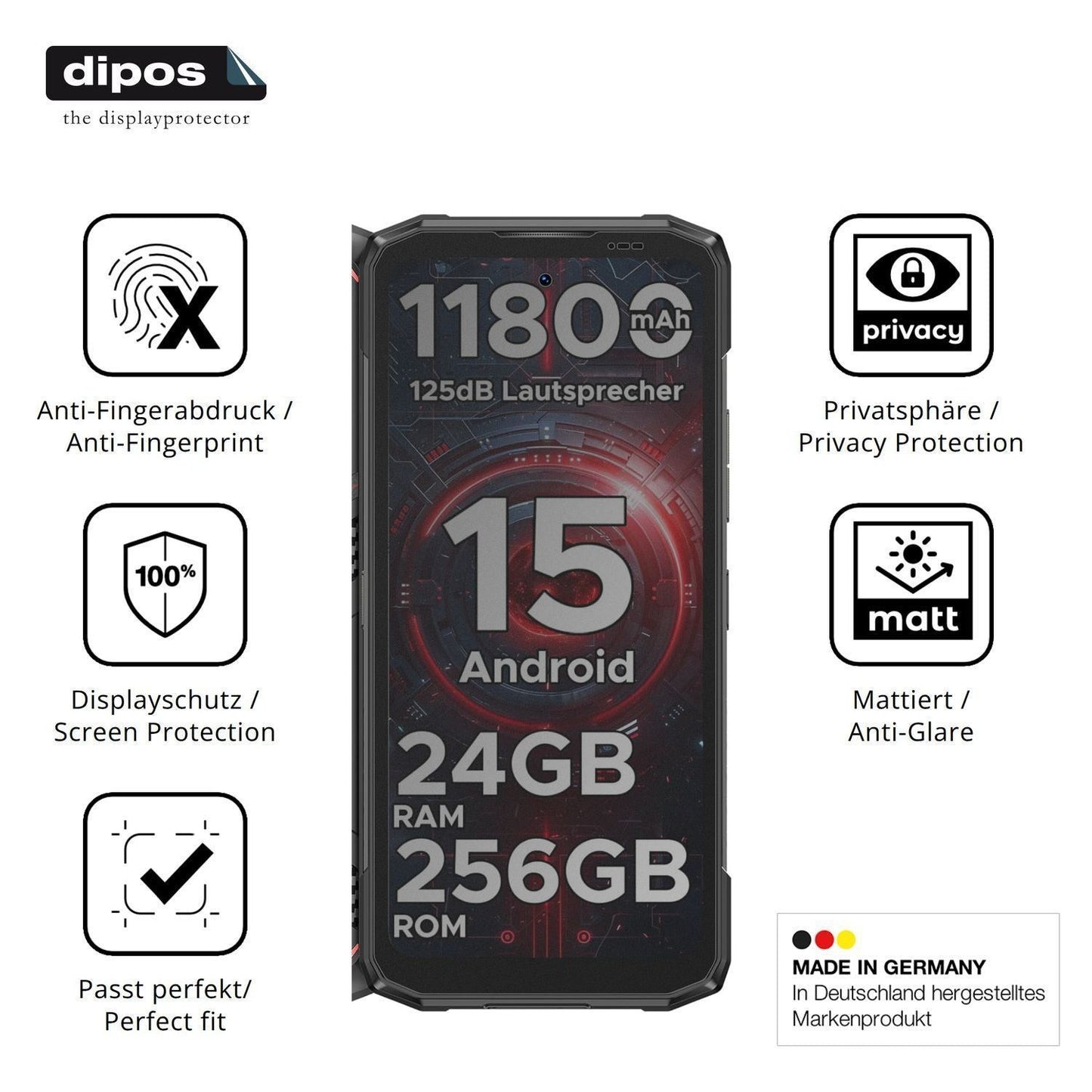 Blickschutzfolie für DOOGEE Blade 20 Pro matt Schu (5)