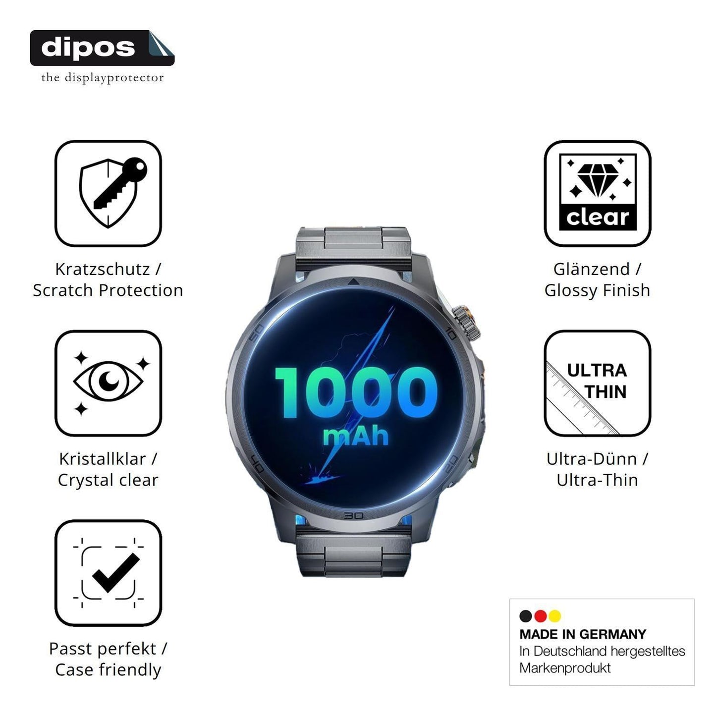6x Schutzfolie klar für CHOOSETIME EF19 Display-Sc (7)