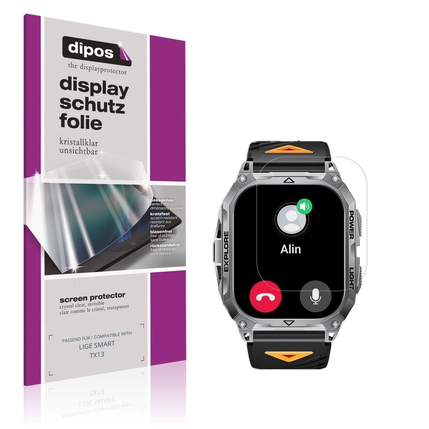 6x Schutzfolie klar für LIGE SMART TX13 Display-Sc (1)