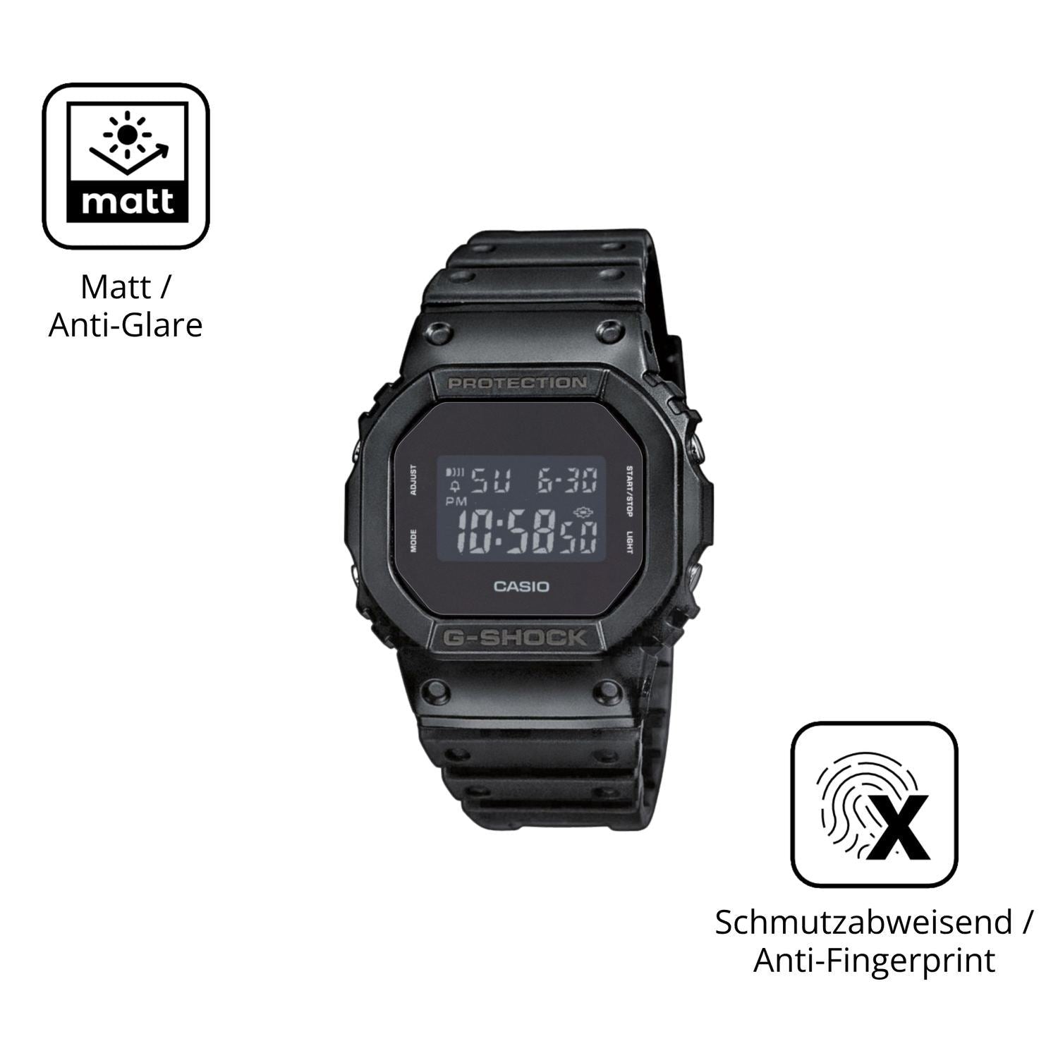 6x Schutzfolie matt für Casio DW-5600UUB-1ER Displ (5)