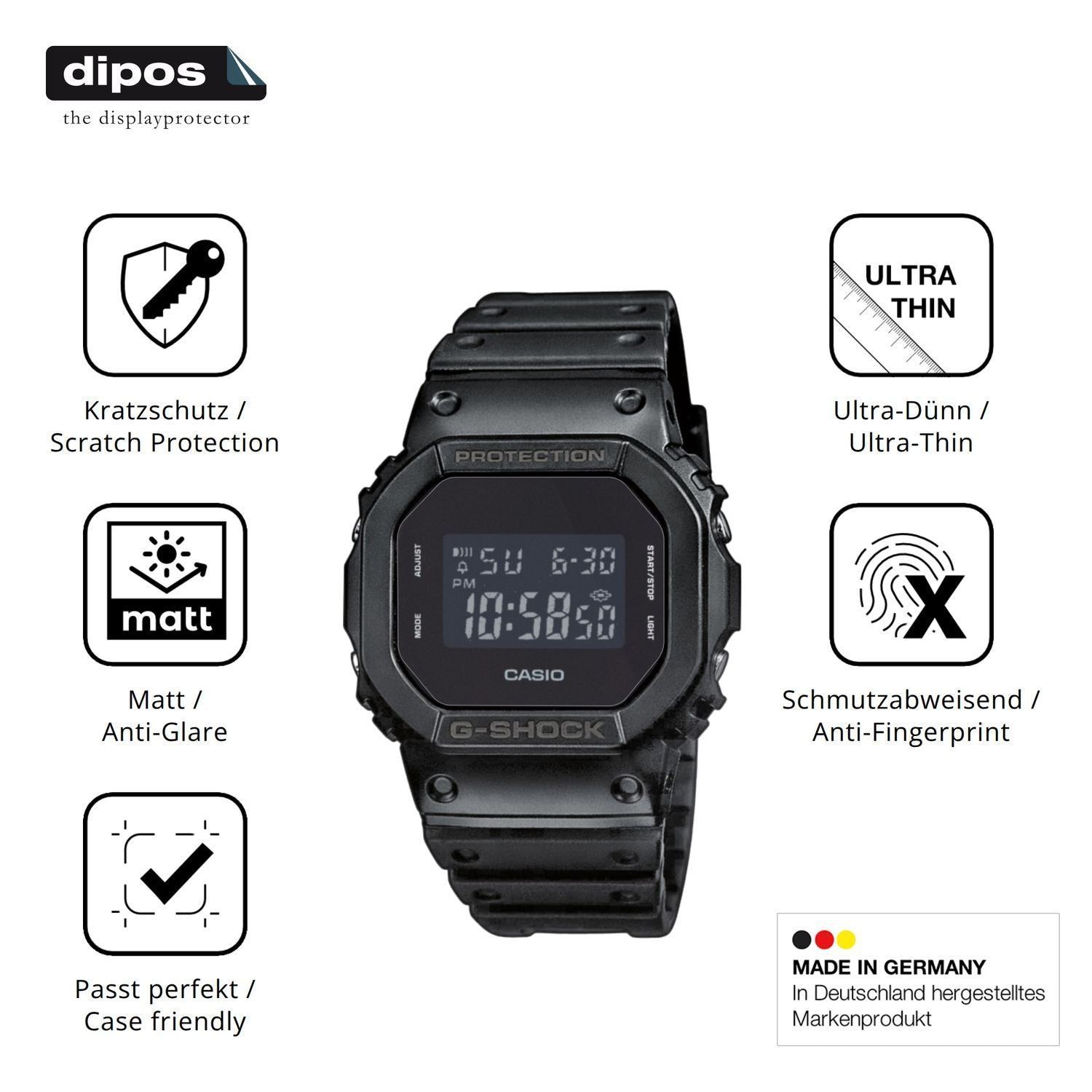 6x Schutzfolie matt für Casio DW-5600UUB-1ER Displ (7)