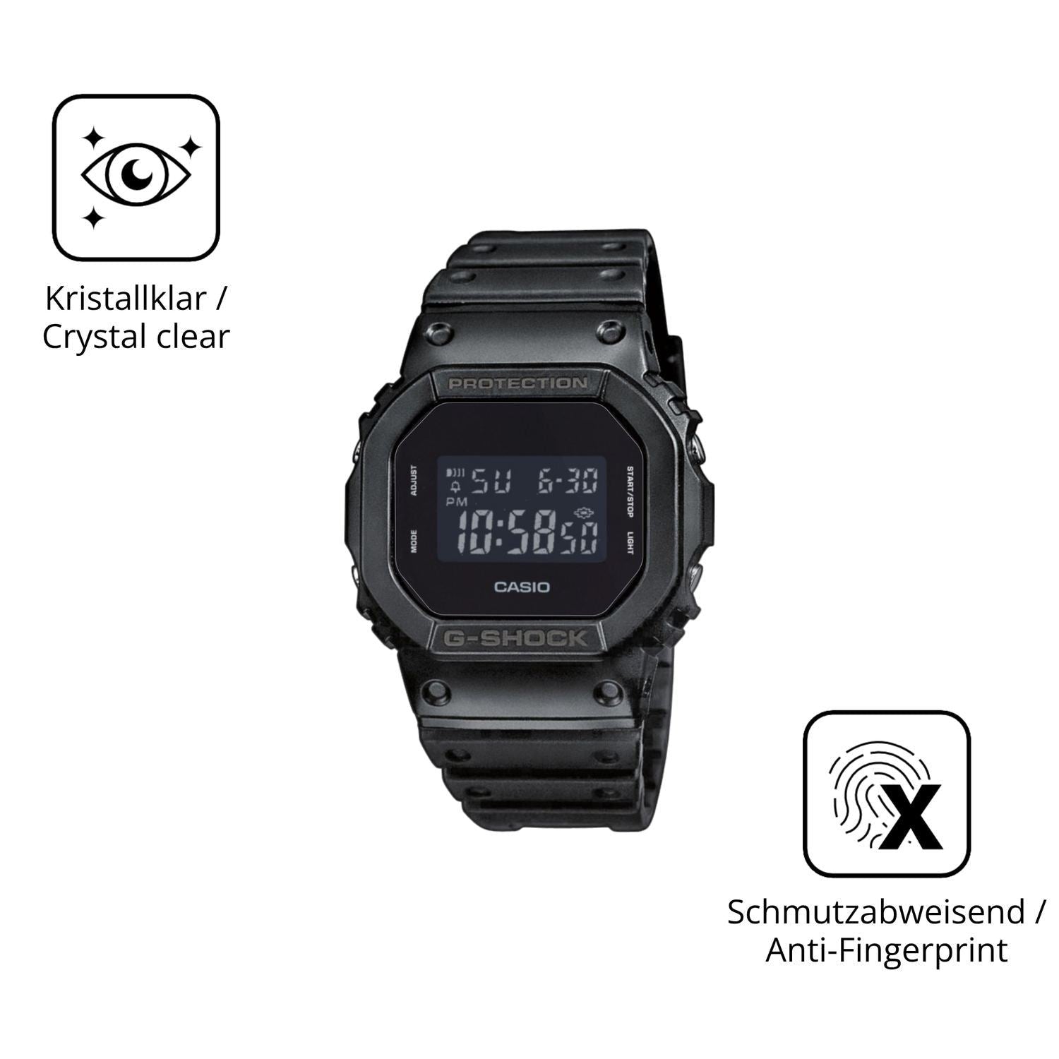 2x 9H Schutzfolie für Casio DW-5600UUB-1ER Panzerf (5)