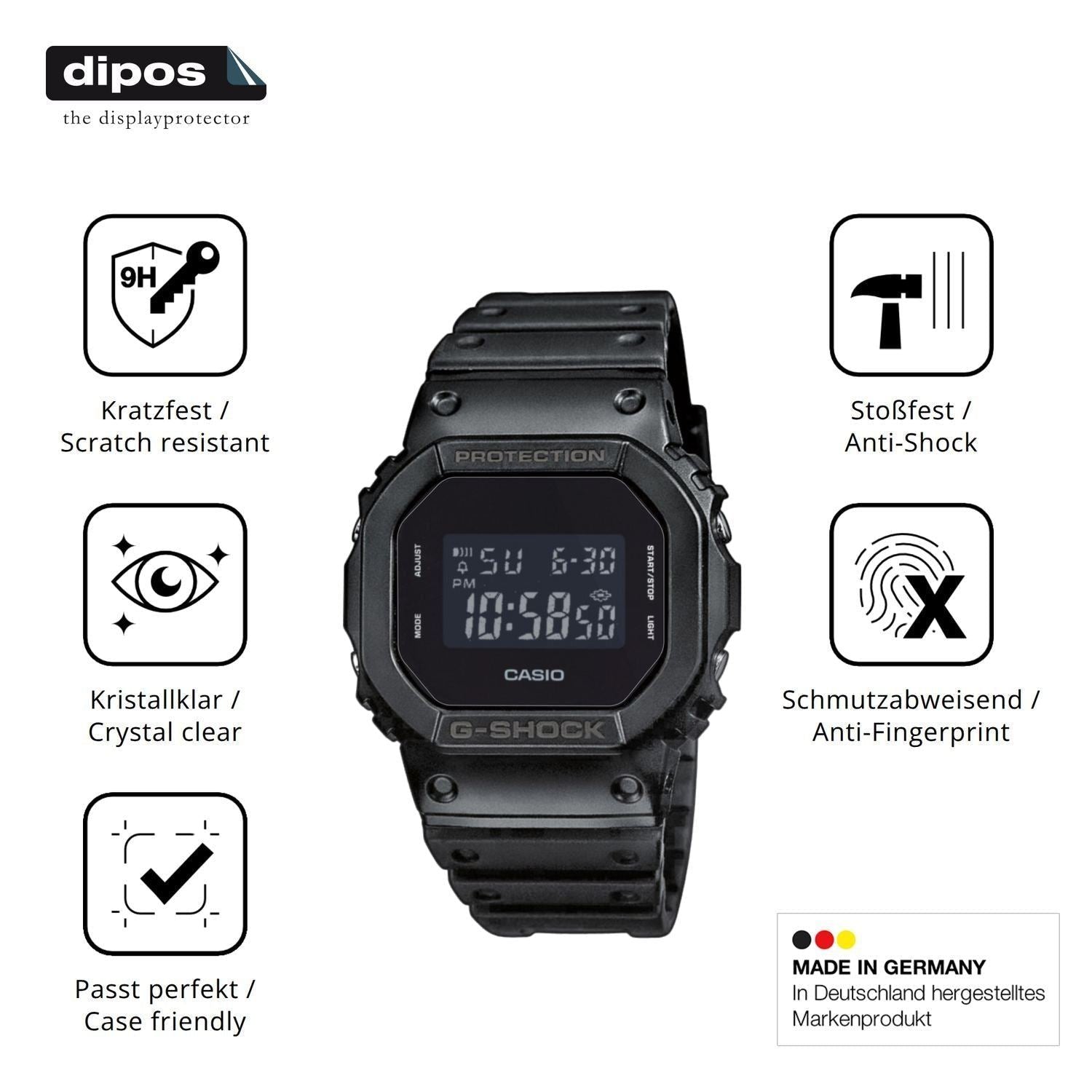 2x 9H Schutzfolie für Casio DW-5600UUB-1ER Panzerf (7)