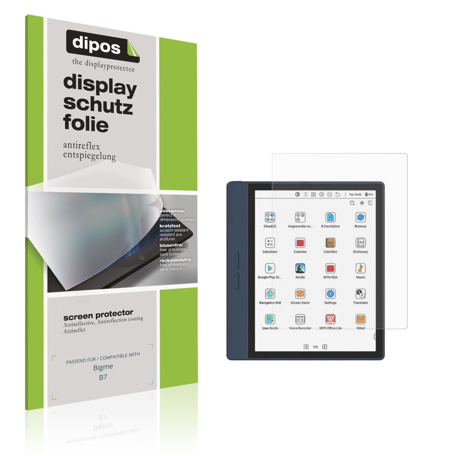 2x Schutzfolie matt für Bigme B7 Display-Schutzfol (1)