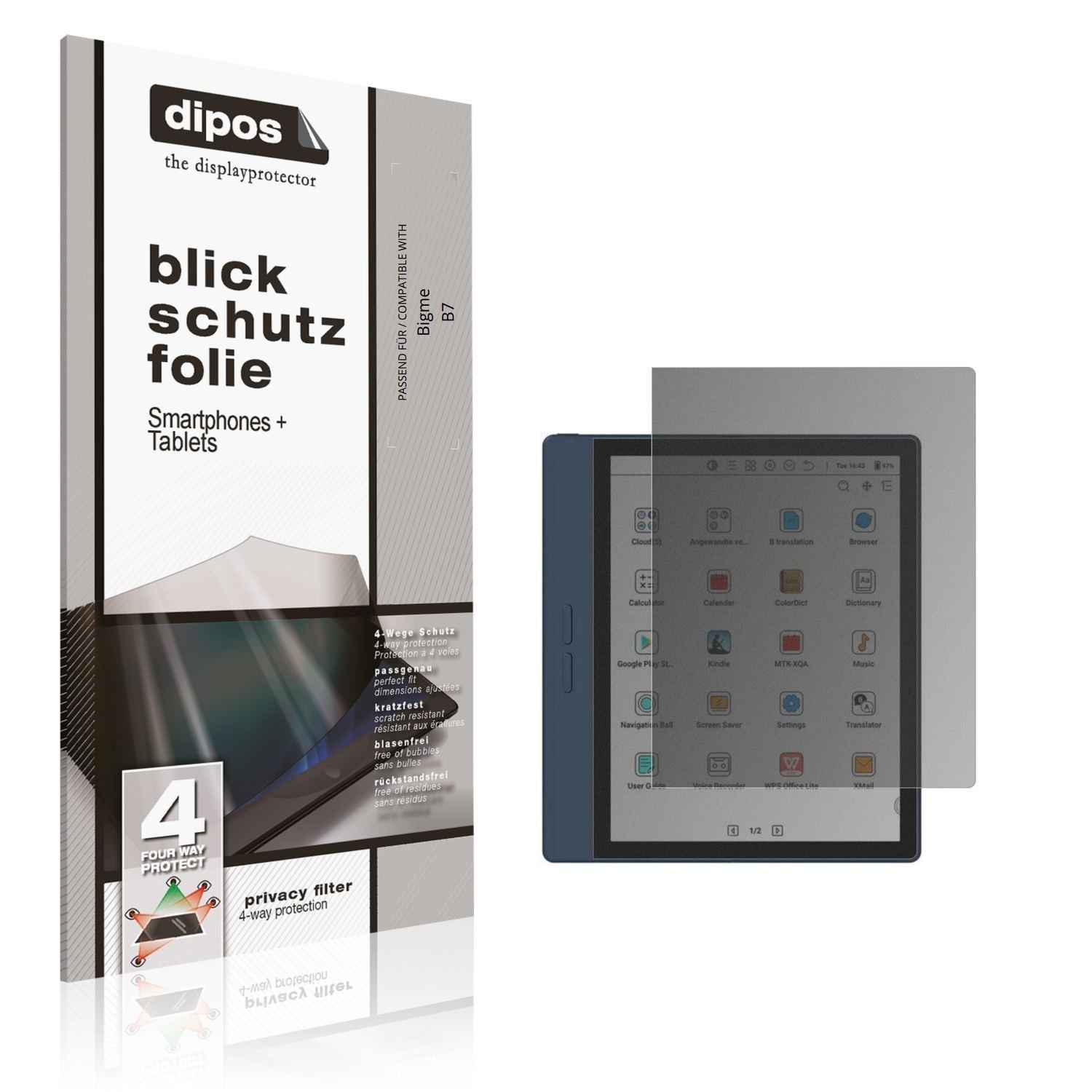 Blickschutzfolie für Bigme B7 matt Schutzfolie Pri (1)