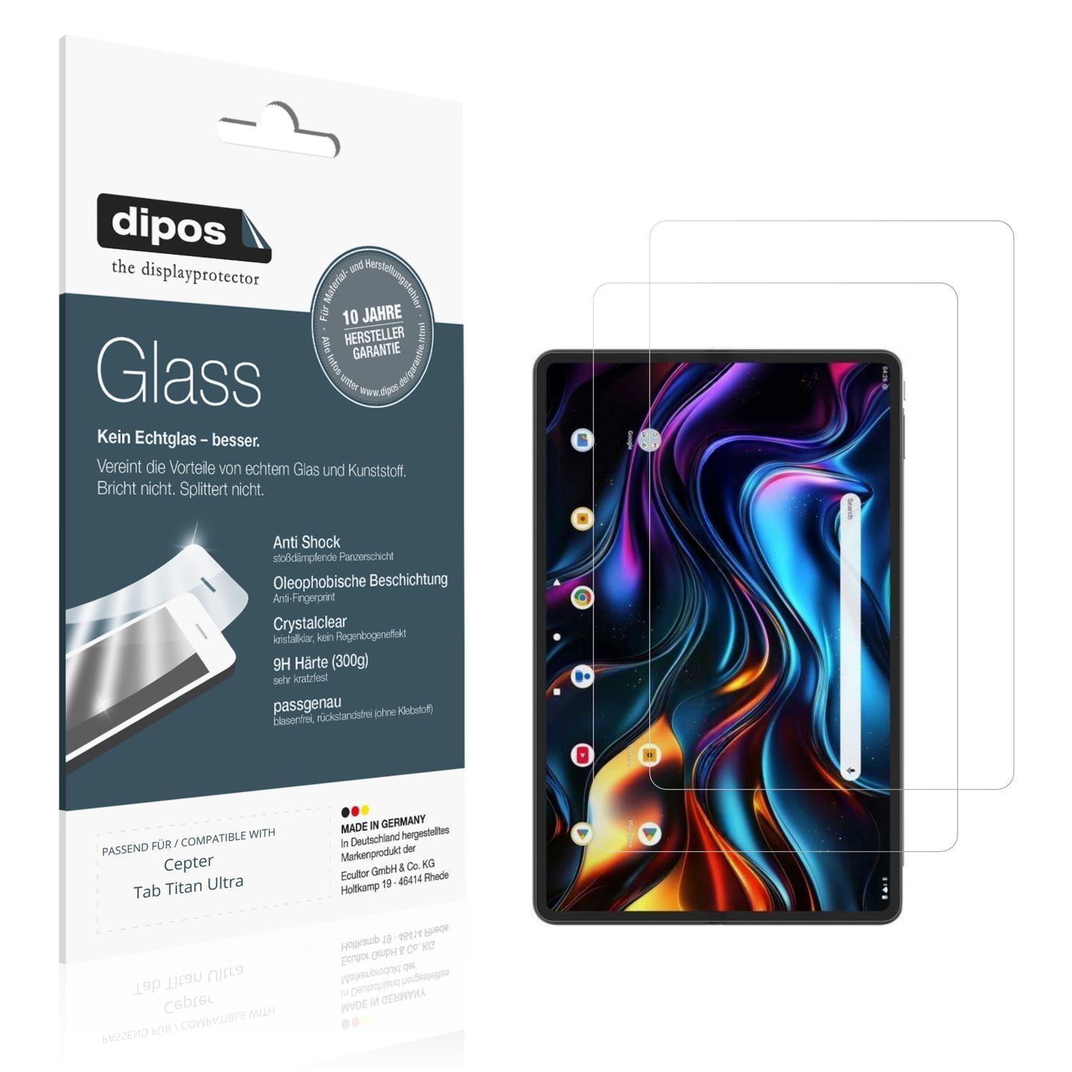 2x 9H Schutzfolie für Cepter Tab Titan Ultra Panze (1)