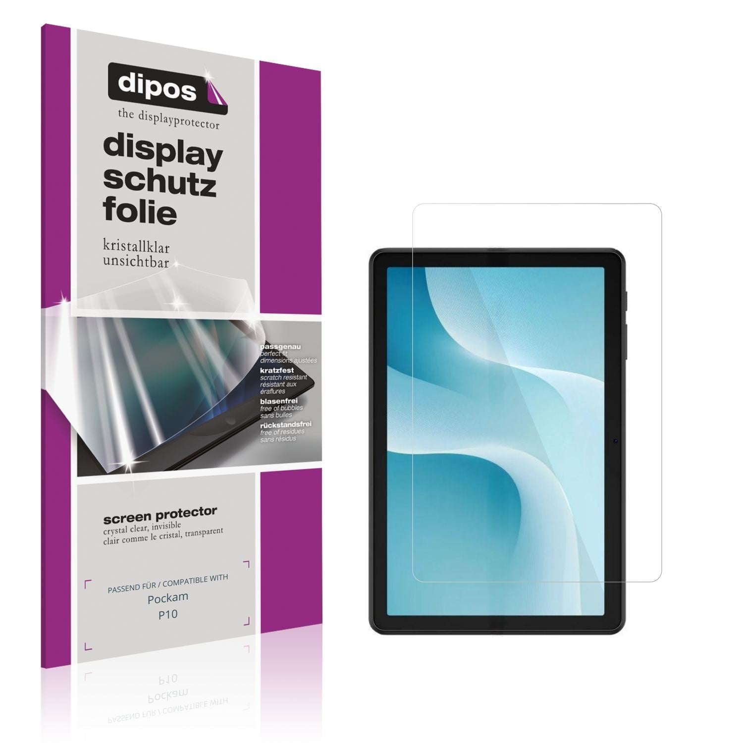 2x Schutzfolie klar für Pockam P10 Display-Schutzf (1)