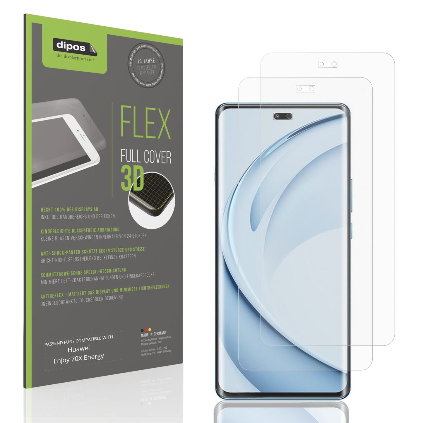 2x Full Cover Schutzfolie matt für Huawei Enjoy 70 (1)