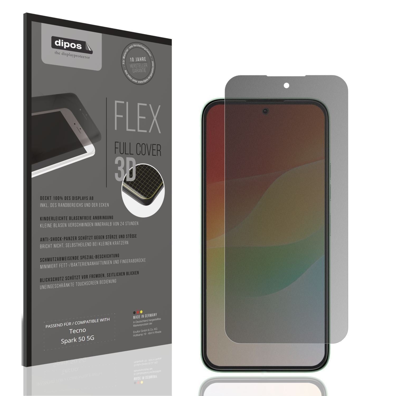 Full Cover Privacy Blickschutzfolie für Tecno Spar (1)
