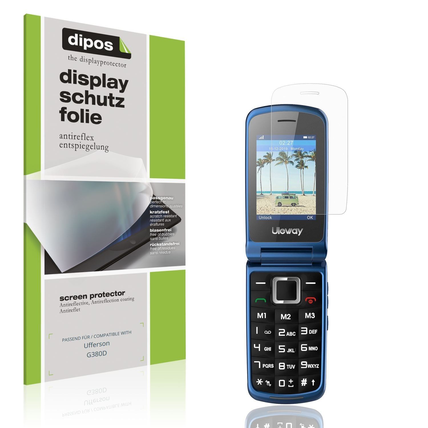 4x Schutzfolie matt für Ufferson G380D Display-Sch (1)