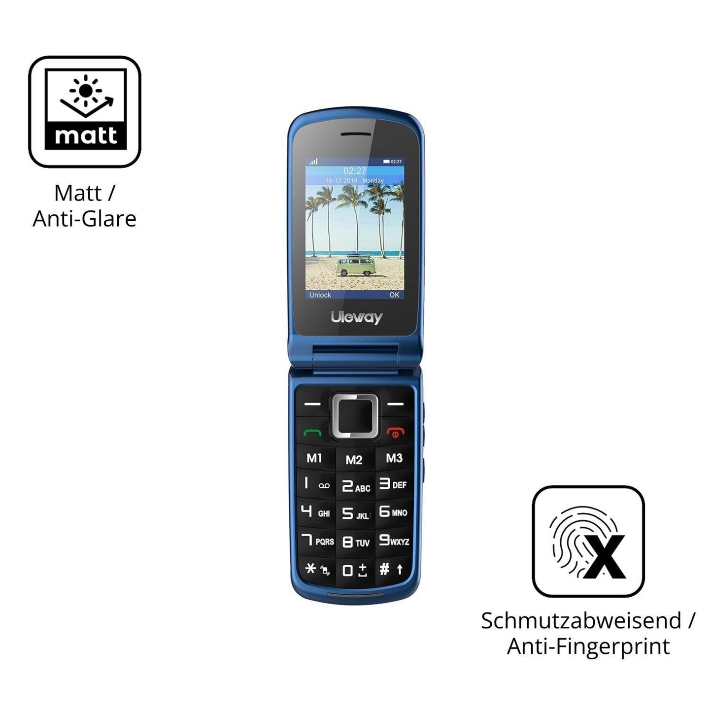 4x Schutzfolie matt für Ufferson G380D Display-Sch (5)