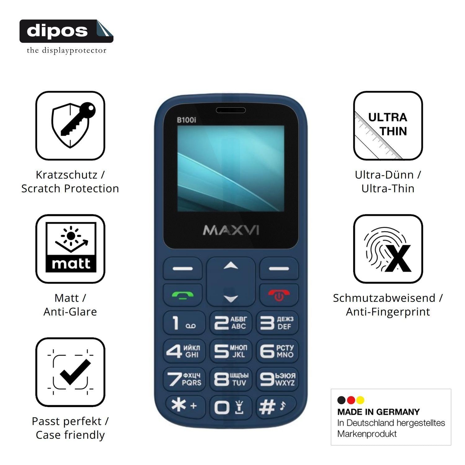4x Schutzfolie matt für Maxvi B100i Display-Schutz (7)