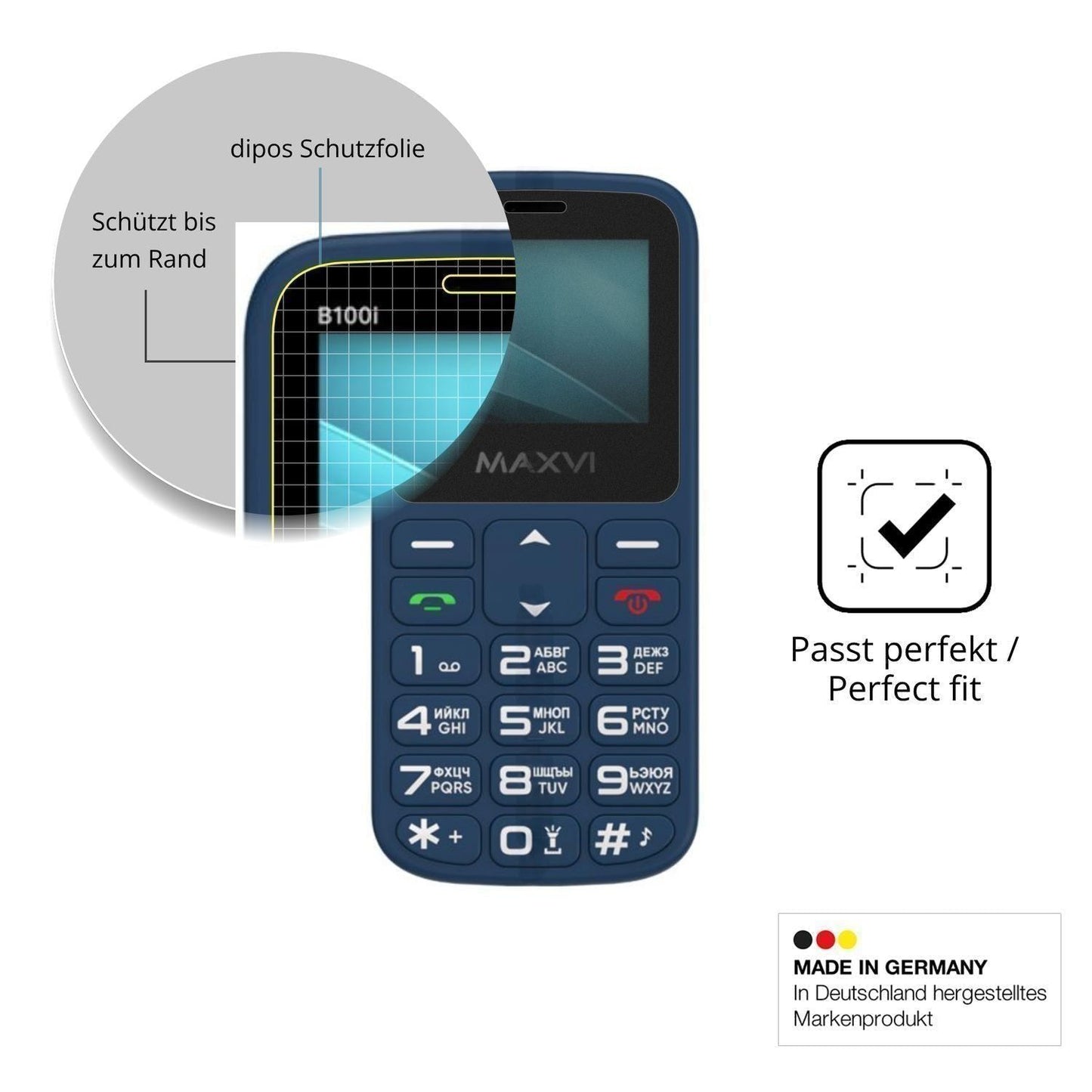 Blickschutzfolie für Maxvi B100i matt Schutzfolie  (4)