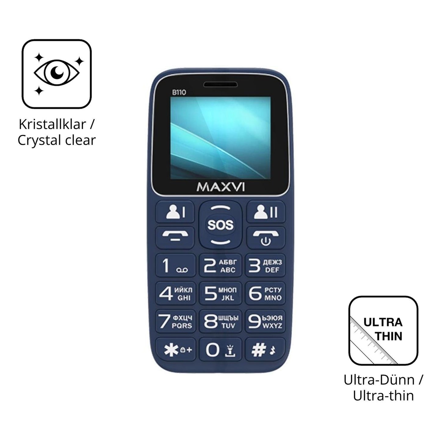 4x Schutzfolie klar für Maxvi B110 Display-Schutzf (5)