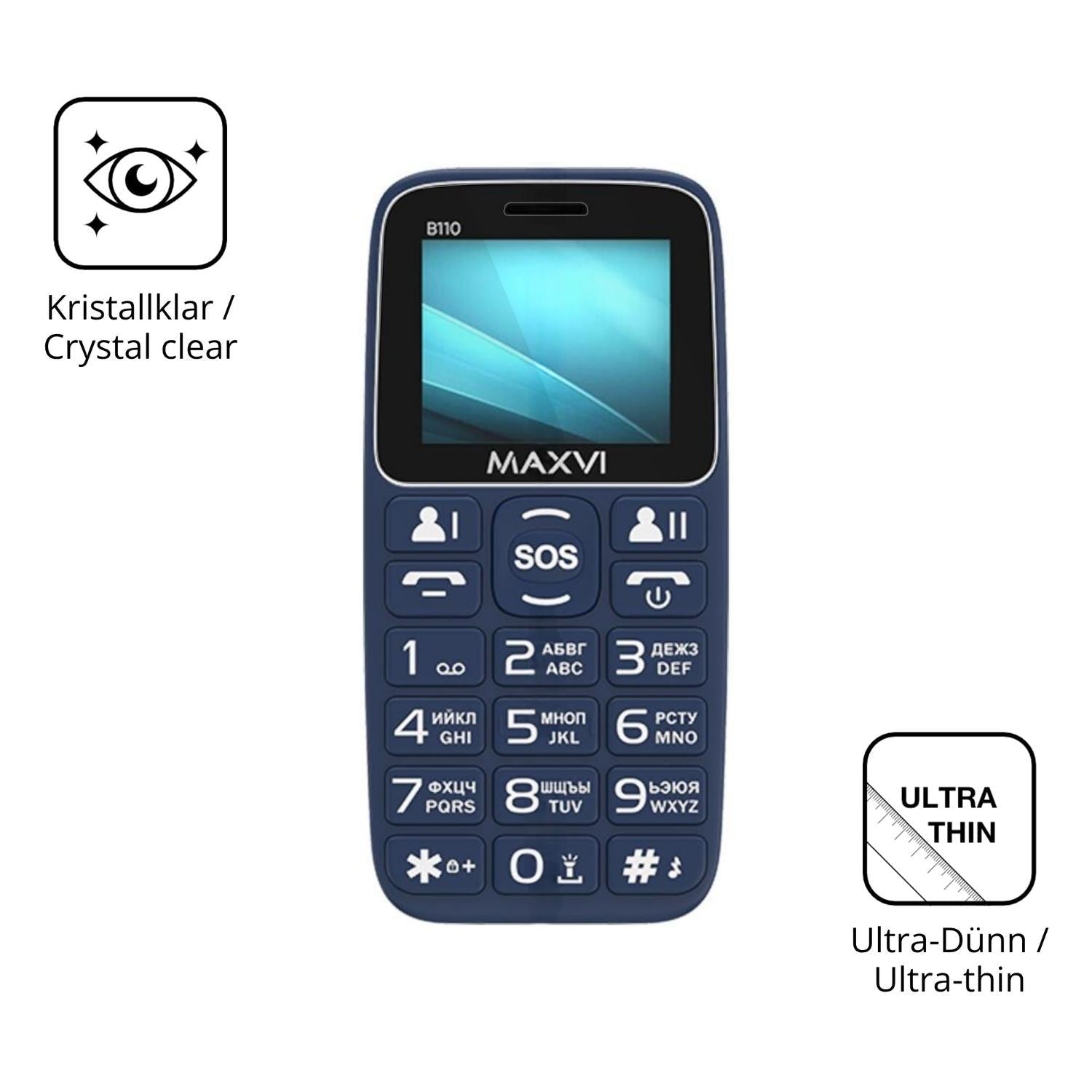 4x Schutzfolie klar für Maxvi B110 Display-Schutzf (5)