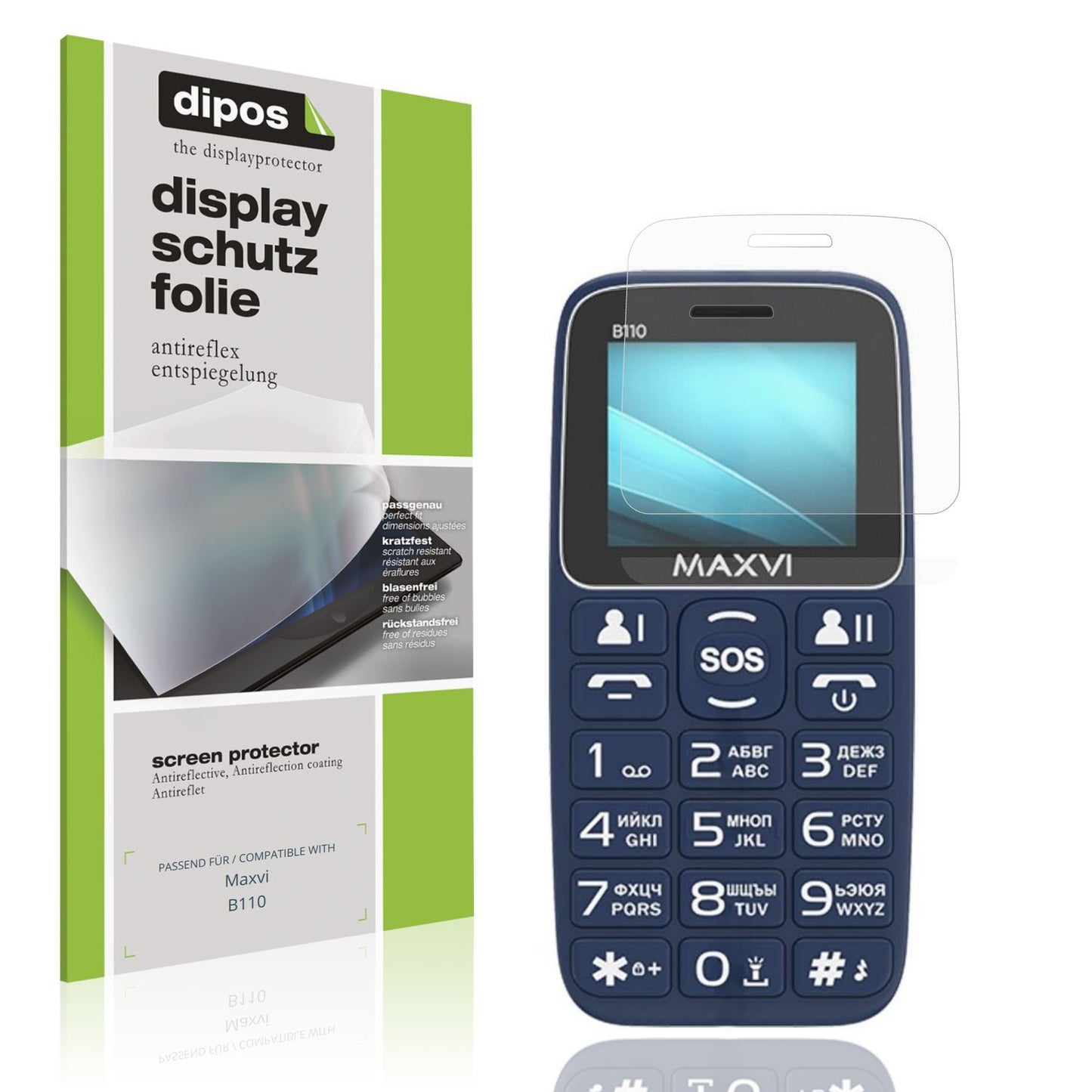 4x Schutzfolie matt für Maxvi B110 Display-Schutzf (1)