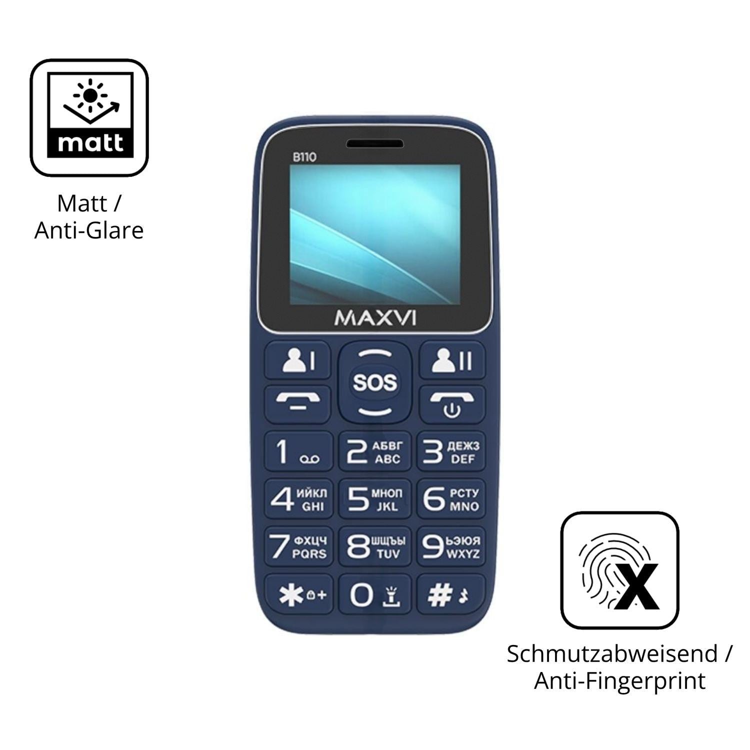 4x Schutzfolie matt für Maxvi B110 Display-Schutzf (5)
