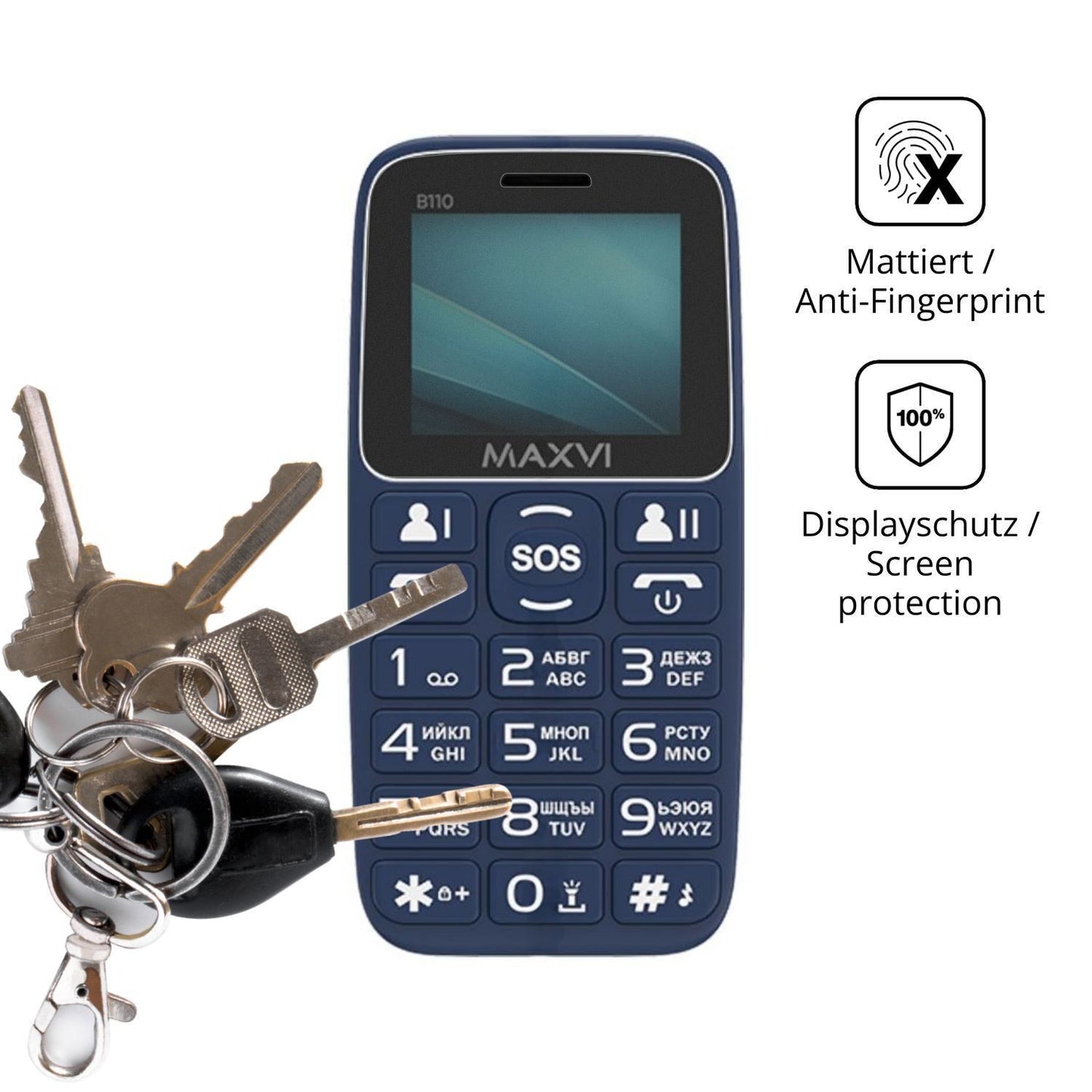 Blickschutzfolie für Maxvi B110 matt Schutzfolie P (3)