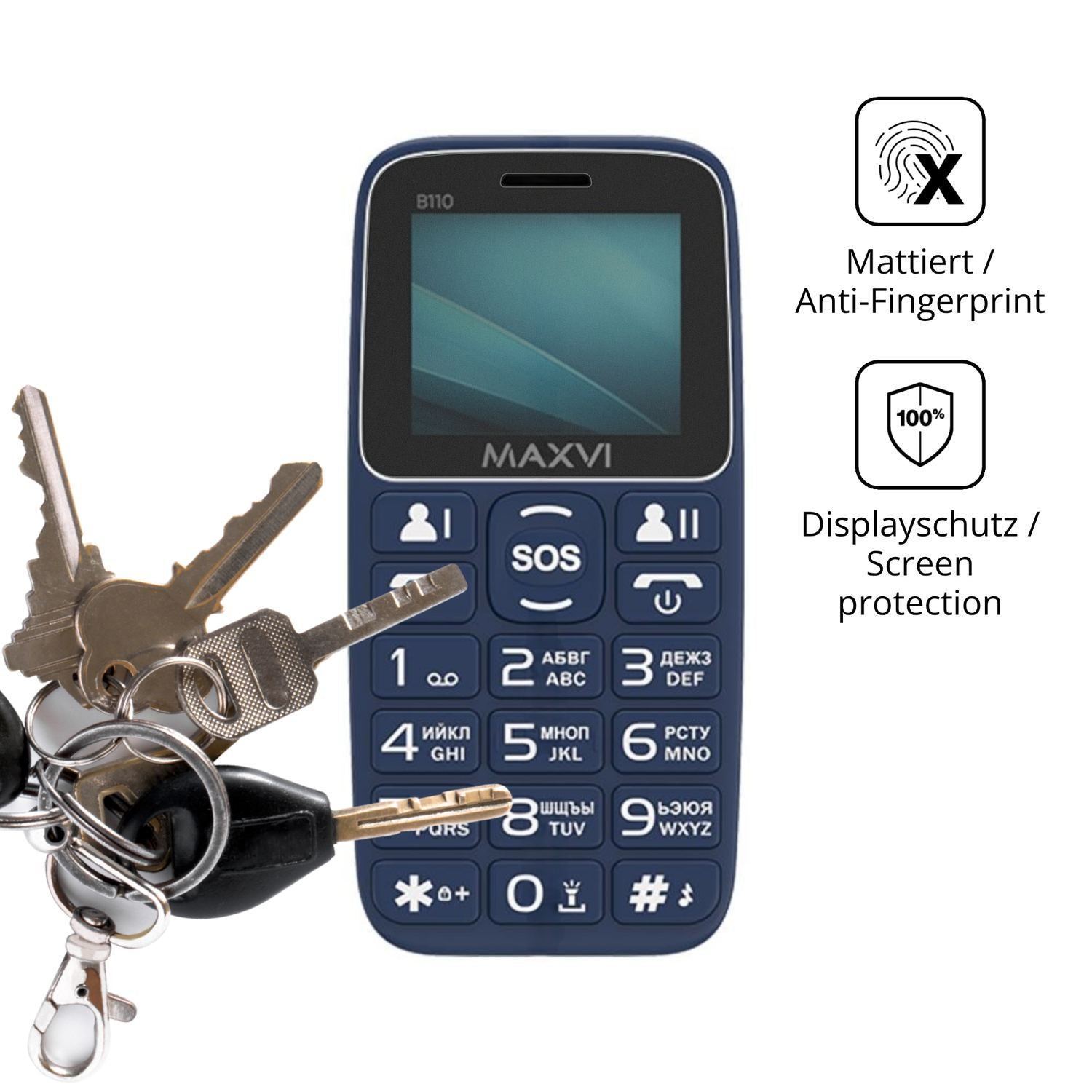 Blickschutzfolie für Maxvi B110 matt Schutzfolie P (3)