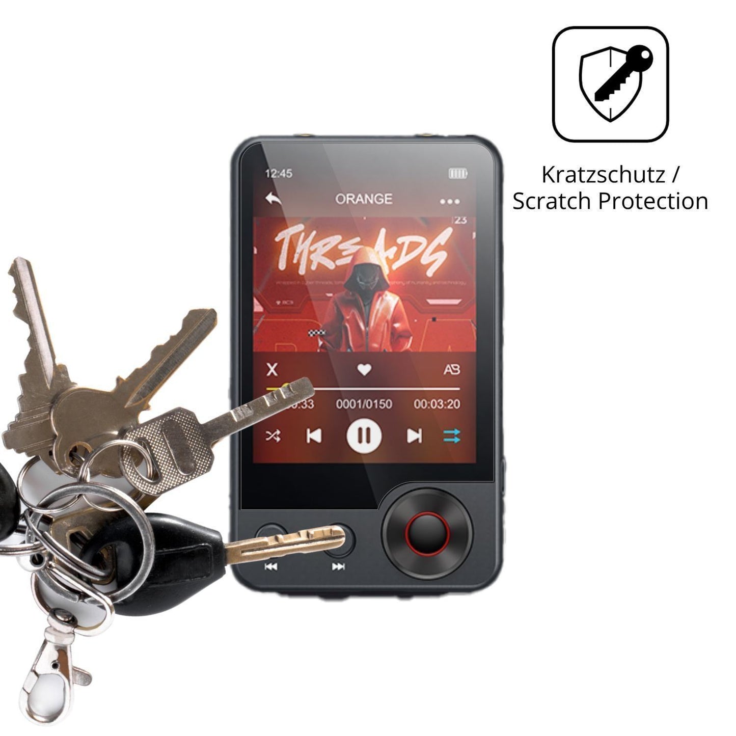4x Schutzfolie klar für Oilsky A55 MP3-Player Disp (4)
