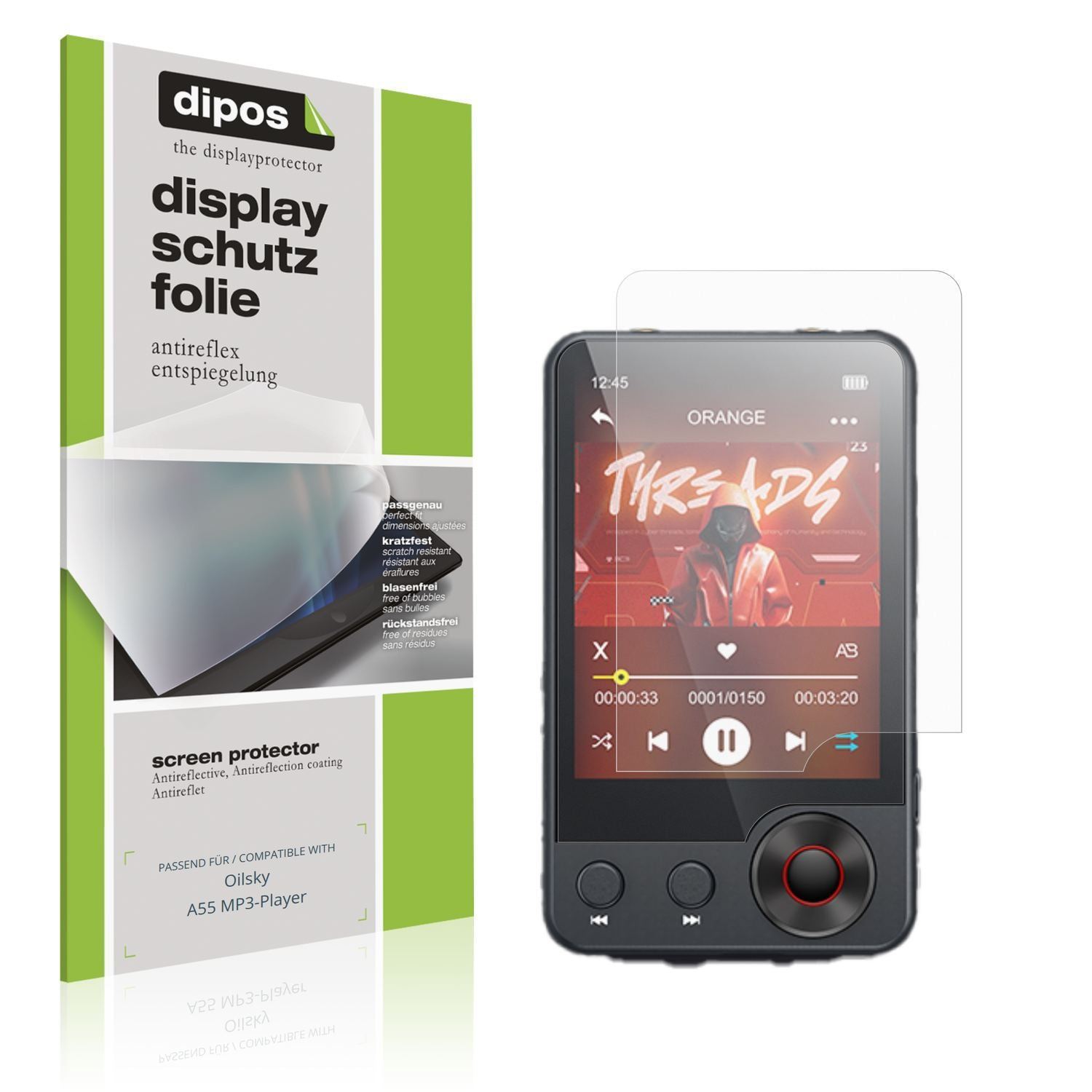 4x Schutzfolie matt für Oilsky A55 MP3-Player Disp (1)