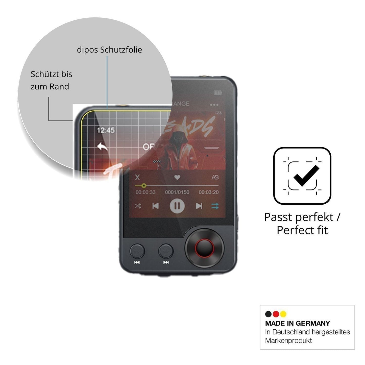 Blickschutzfolie für Oilsky A55 MP3-Player matt Sc (4)