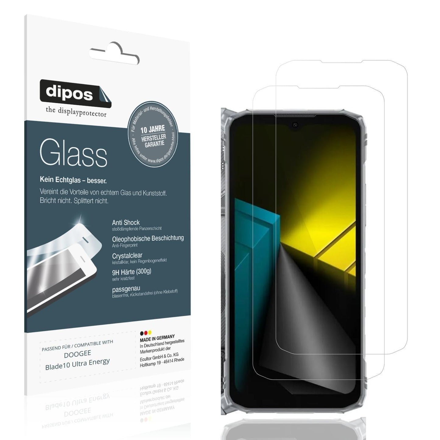 2x 9H Schutzfolie für DOOGEE Blade10 Ultra Energy  (1)