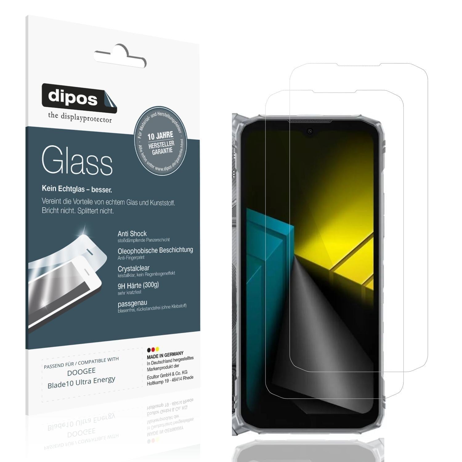 2x 9H Schutzfolie für DOOGEE Blade10 Ultra Energy  (1)