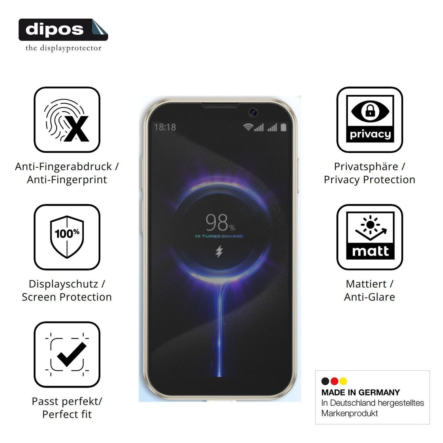 Blickschutzfolie für Hipipooo Mini Smartphone matt (5)