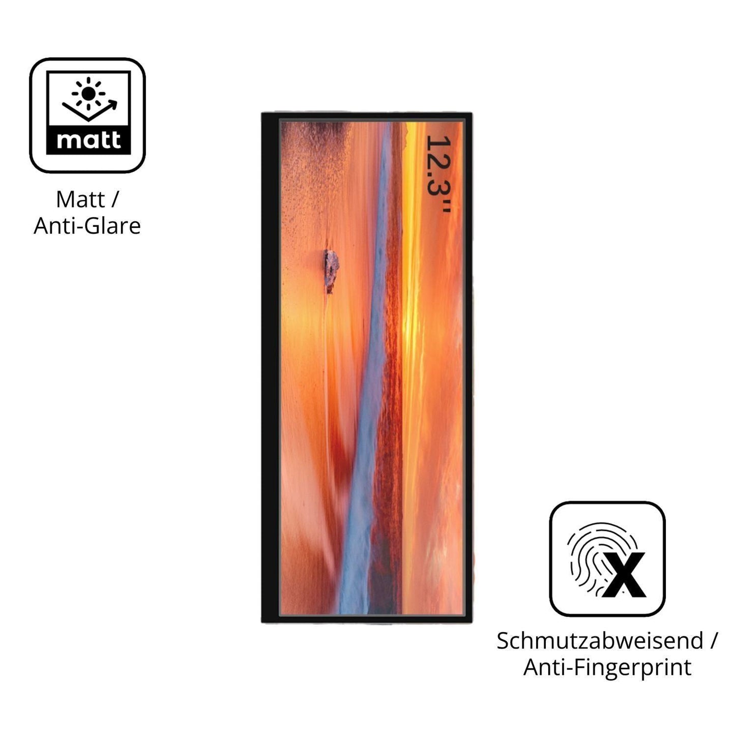 2x Schutzfolie matt für Prechen HD-123 12.3 Zoll D (5)