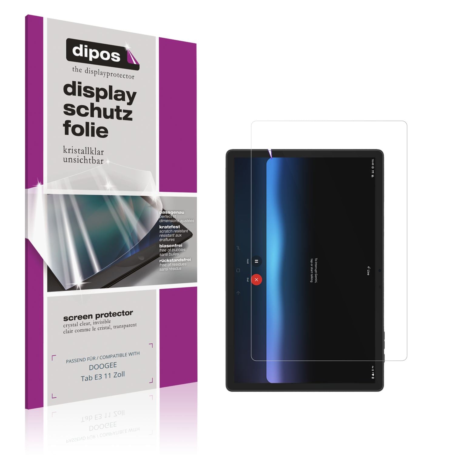 2x Schutzfolie klar für DOOGEE Tab E3 11 Zoll Disp (1)