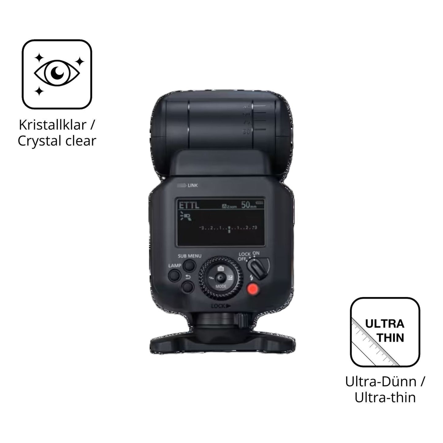 4x Schutzfolie klar für Canon Speedlite EL-5 Displ (5)