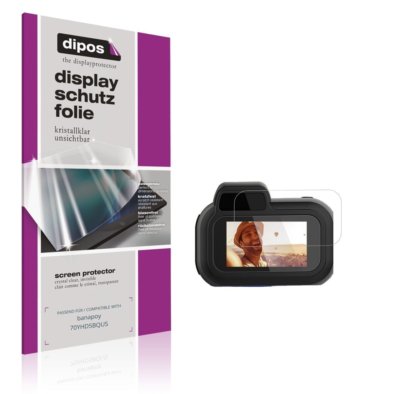 4x Schutzfolie klar für banapoy 70YHD5BQUS Display (1)
