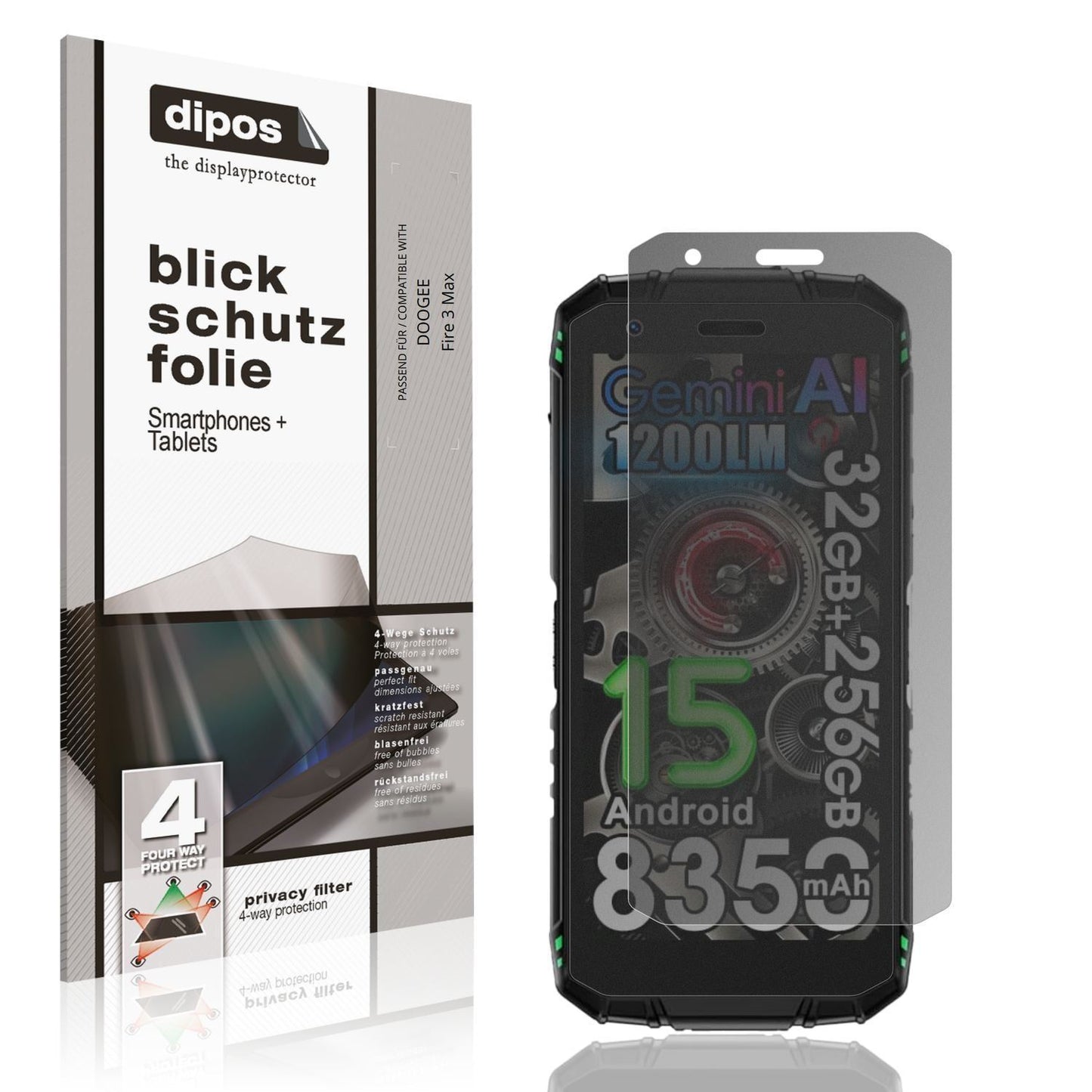 Blickschutzfolie für DOOGEE Fire 3 Max matt Schutz (1)