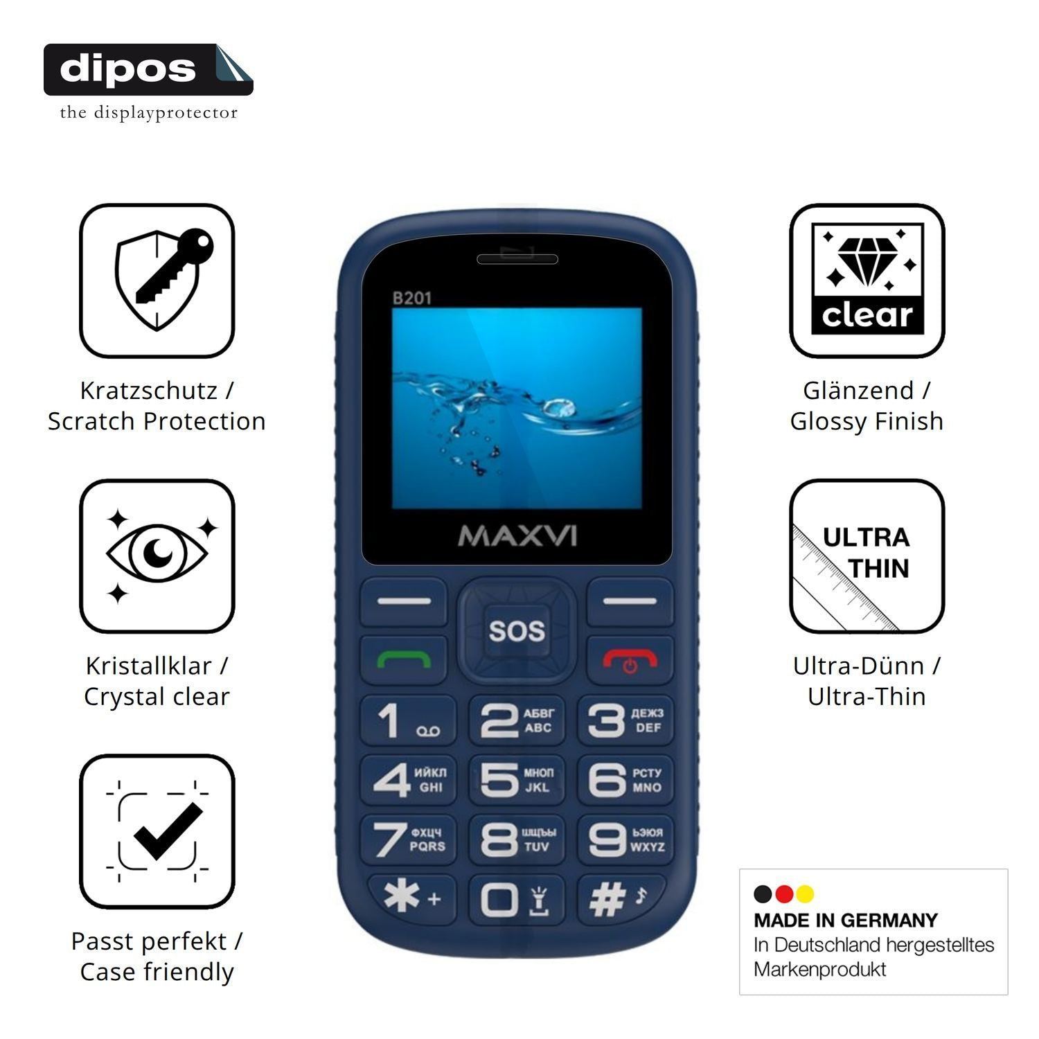 4x Schutzfolie klar für Maxvi B201 Display-Schutzf (7)