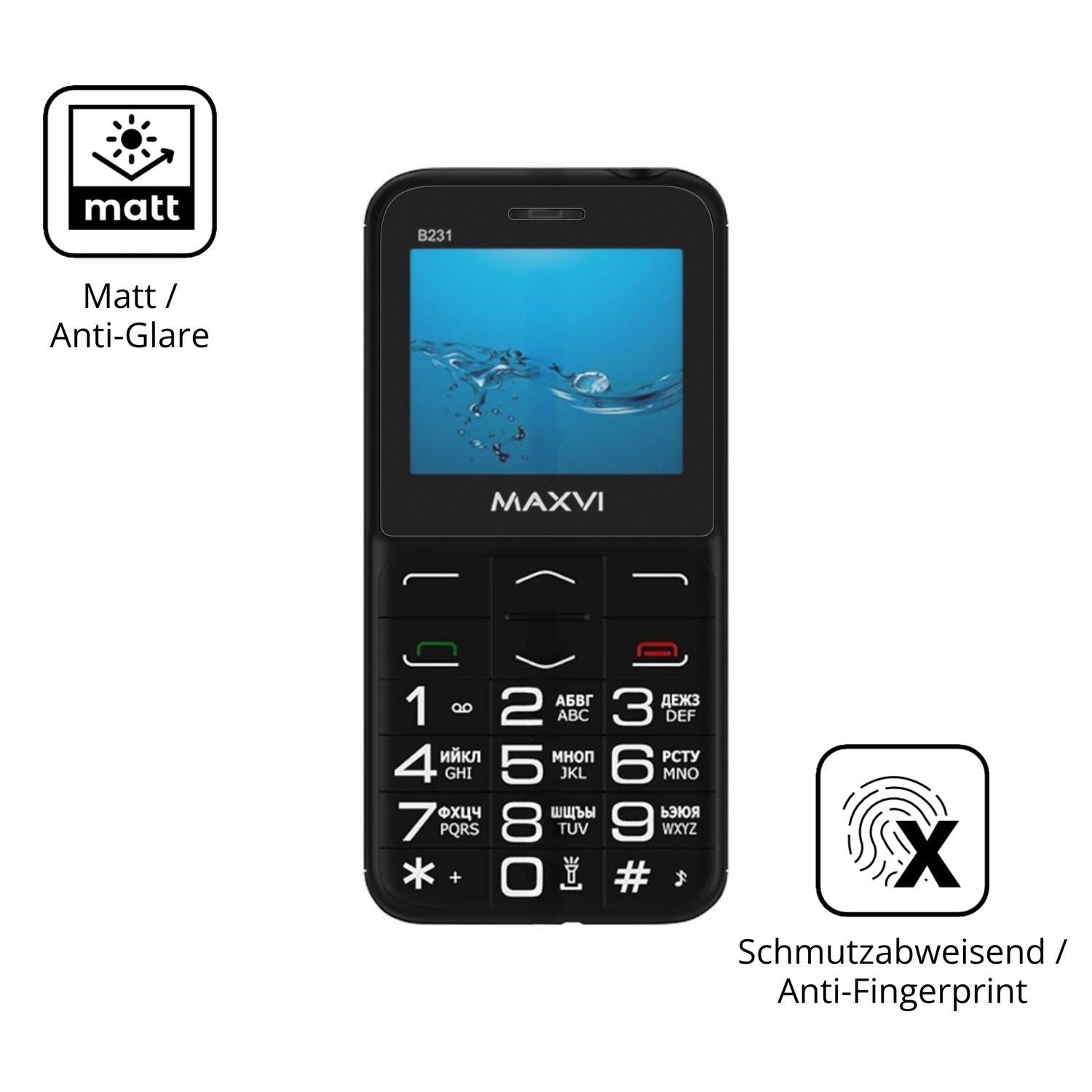 4x Schutzfolie matt für Maxvi B231 Display-Schutzf (5)