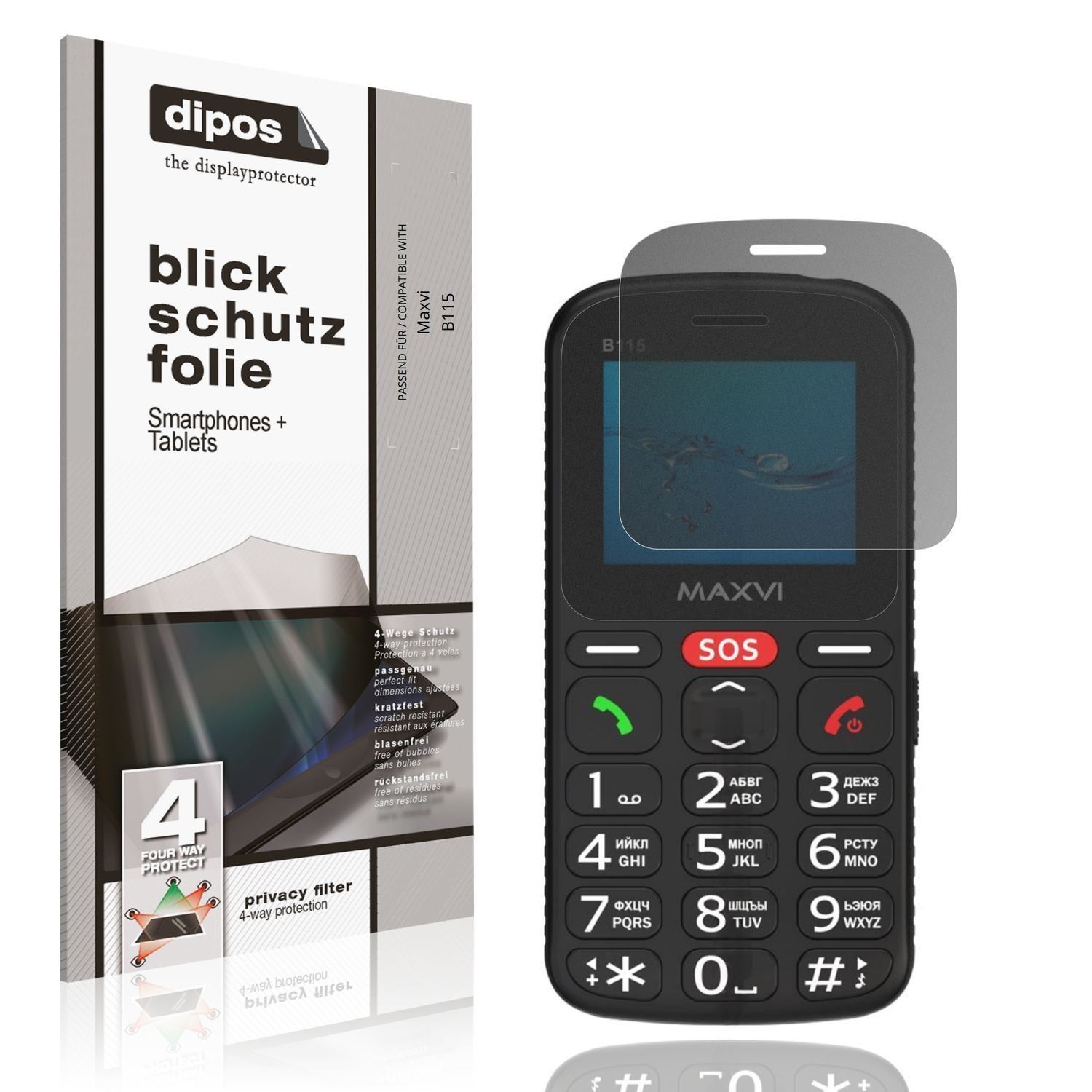 Blickschutzfolie für Maxvi B115 matt Schutzfolie P (1)