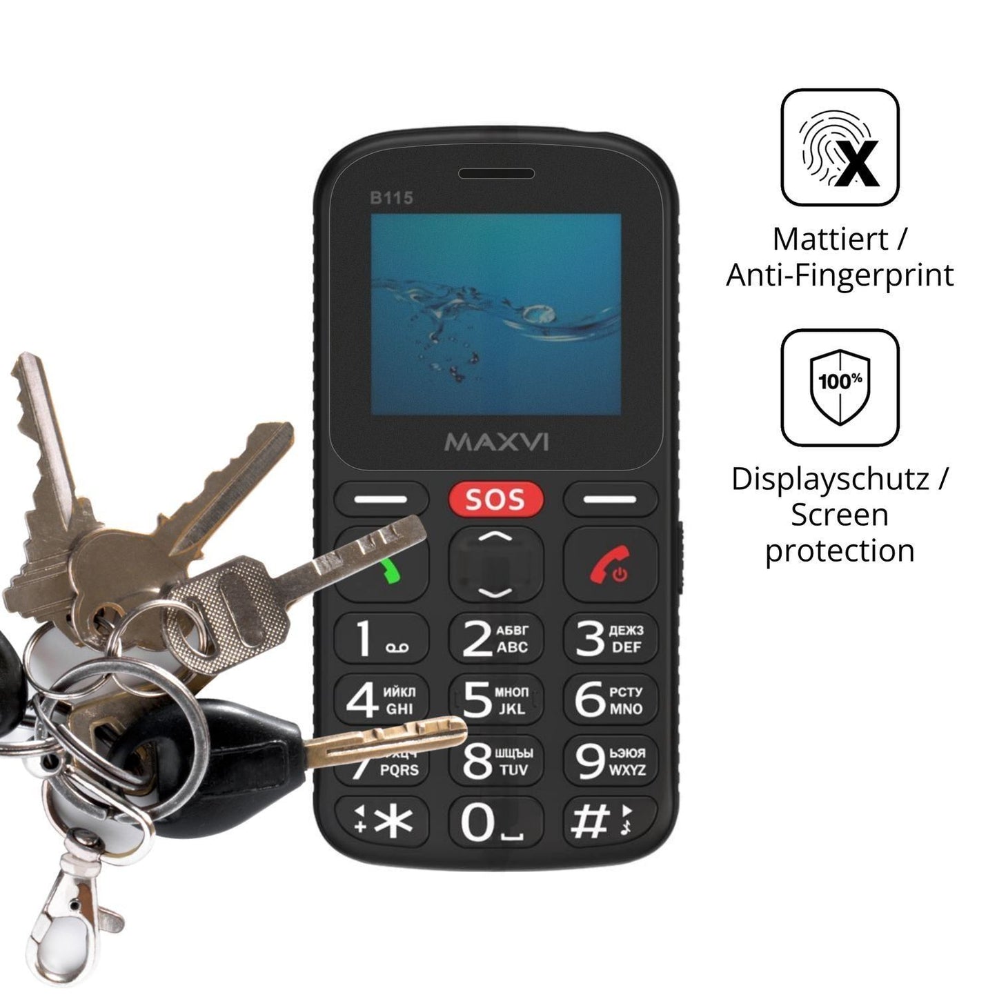 Blickschutzfolie für Maxvi B115 matt Schutzfolie P (3)
